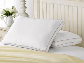 2 Pack French Country 100% Cotton Mesh Gusseted Fiber Pillows / Queen Size