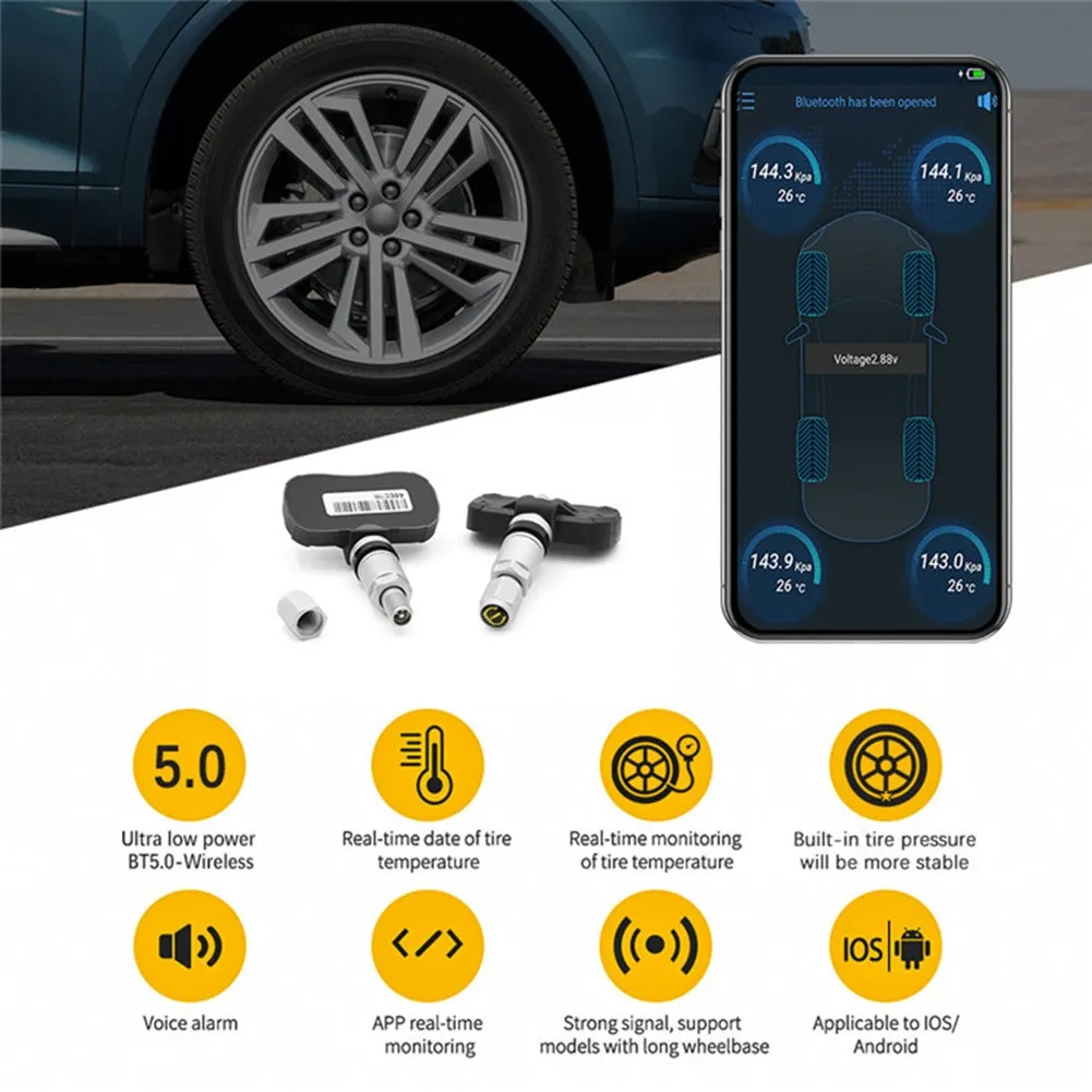 4 Pcs Car Built-in Wireless Tire Pressure Monitor