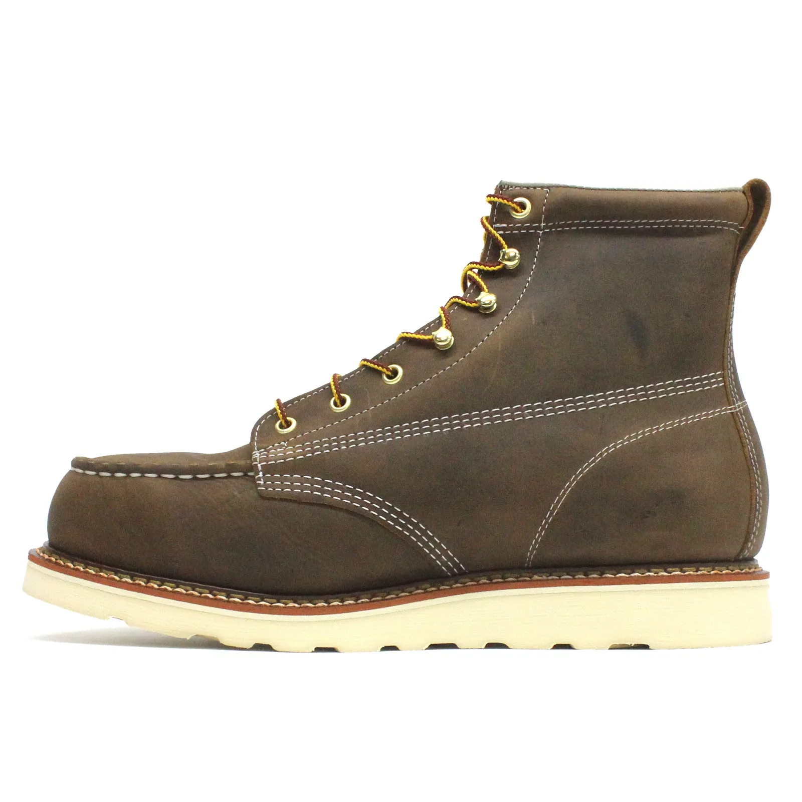 6 Inch Moc Toe Safety Toe Leather Men's Work Boots