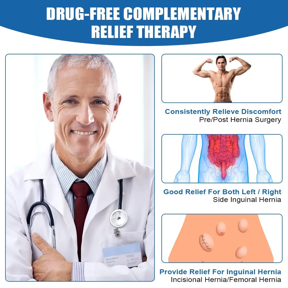 AOGOE Inguinal Hernia Belt for Men and Women, Hernia Belt, Adjustable Inguinal Hernia Belt, Inguinal Hernia Men's Medical Support Belt for Left and Right