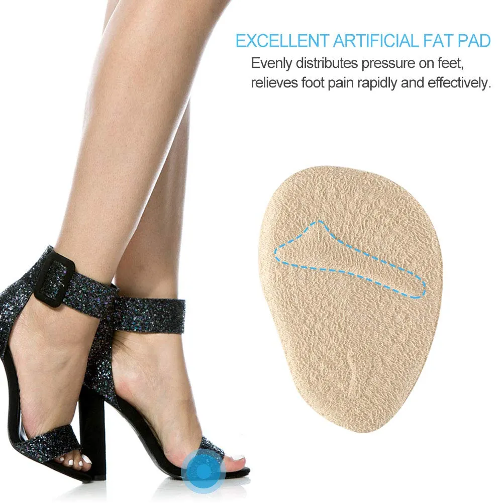 Ball of Foot Cushions, 2 Pairs Anti-Slip Shoe Pads Inserts Gel Forefoot Insoles for Women High Heels, Shock-Absorbing Invisible Bow Pad, Relieve Pressure and Pains
