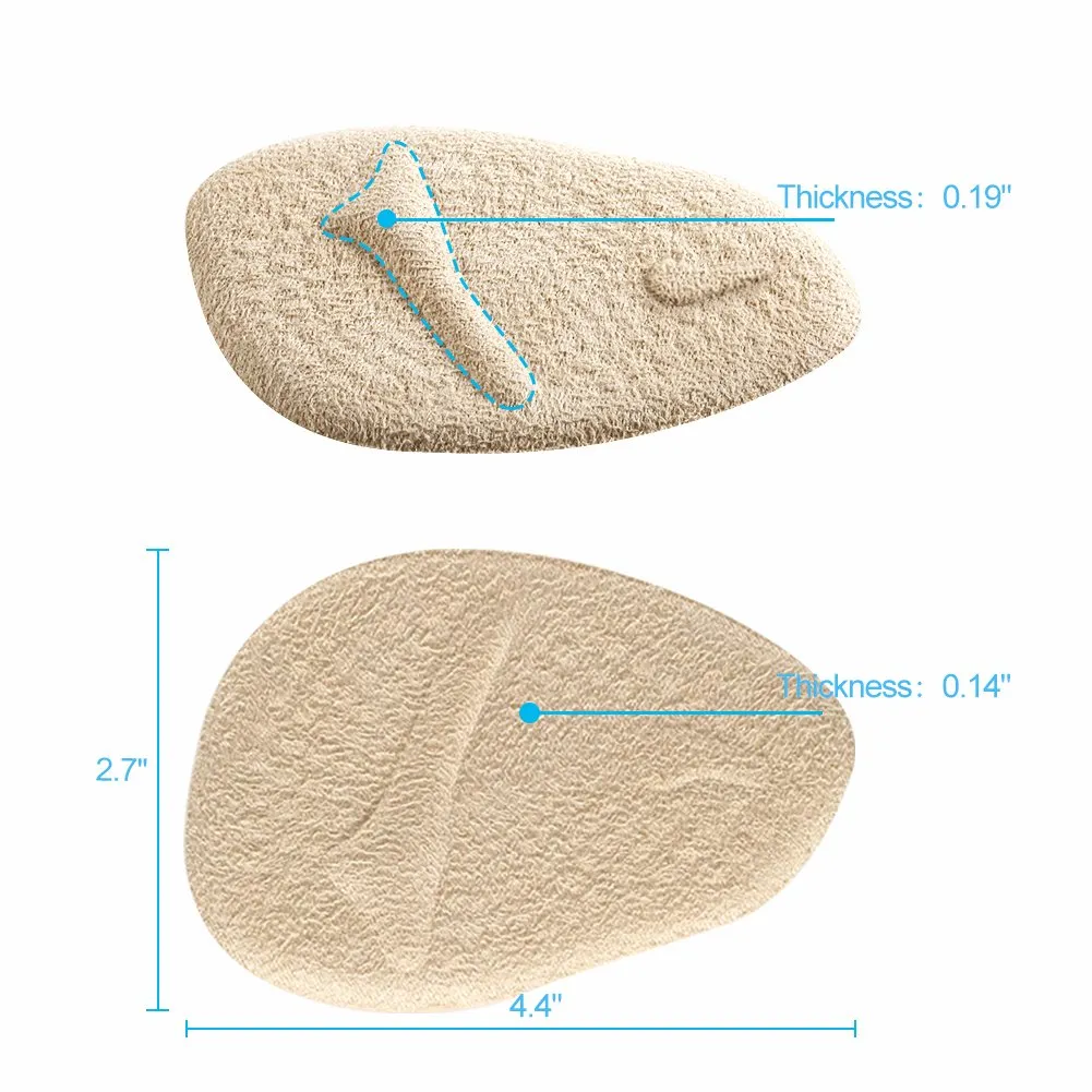 Ball of Foot Cushions, 2 Pairs Anti-Slip Shoe Pads Inserts Gel Forefoot Insoles for Women High Heels, Shock-Absorbing Invisible Bow Pad, Relieve Pressure and Pains