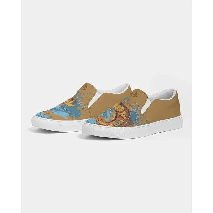 Catchflo Mens Browntown Arty v2 Loaf Slip-on Canvas Shoe