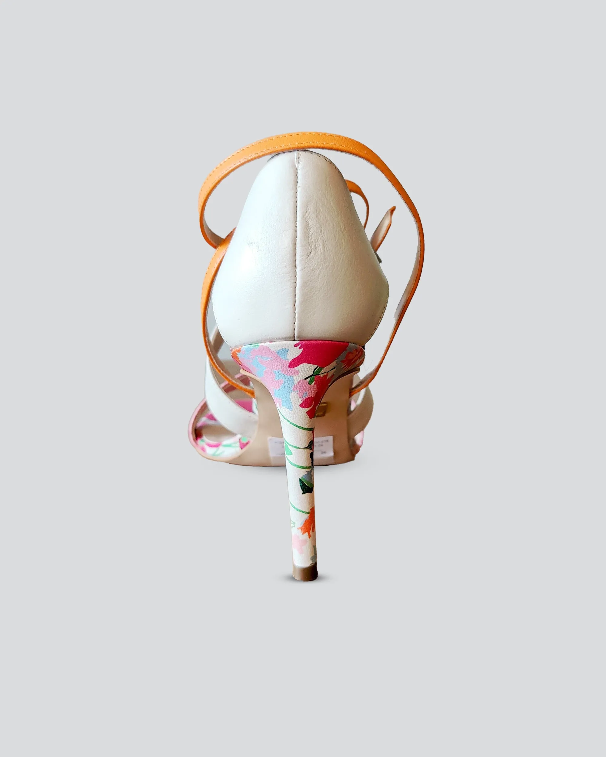 Floral Sandal with Double Strap Heel