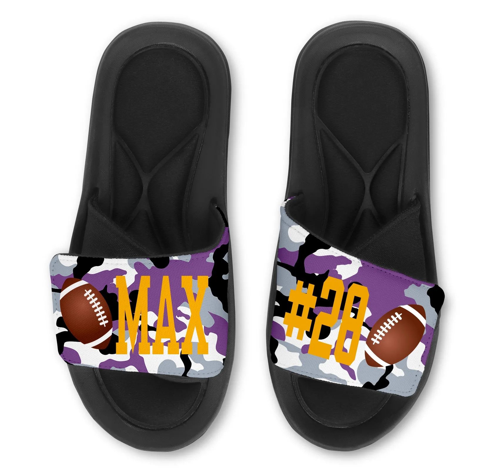 Football Custom Slides / Sandals - Camo