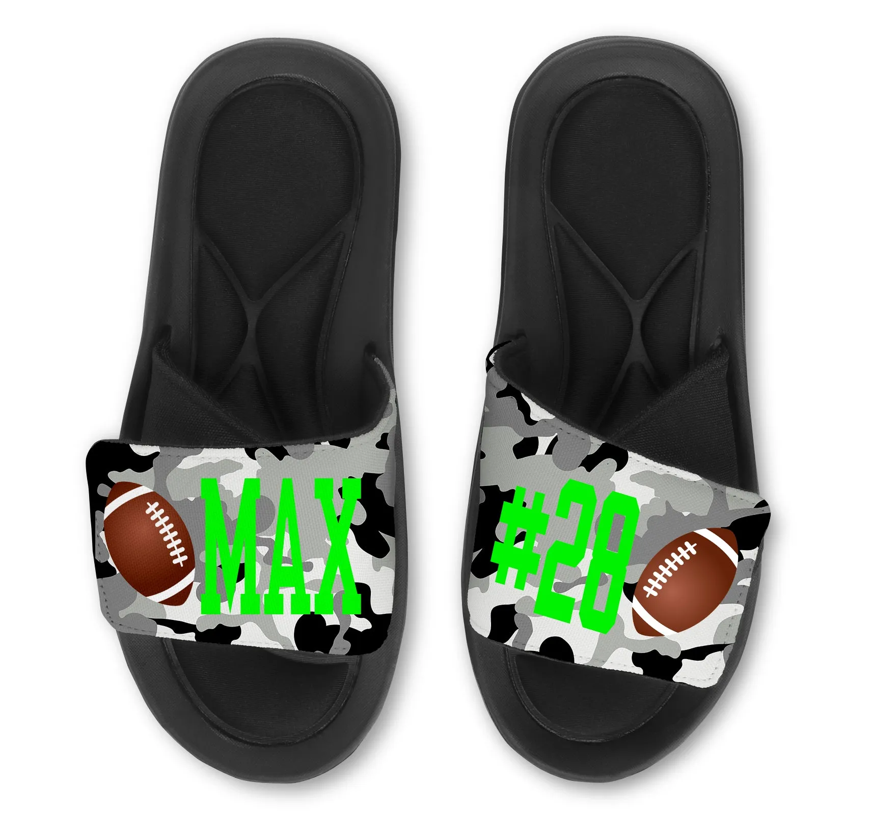 Football Custom Slides / Sandals - Camo