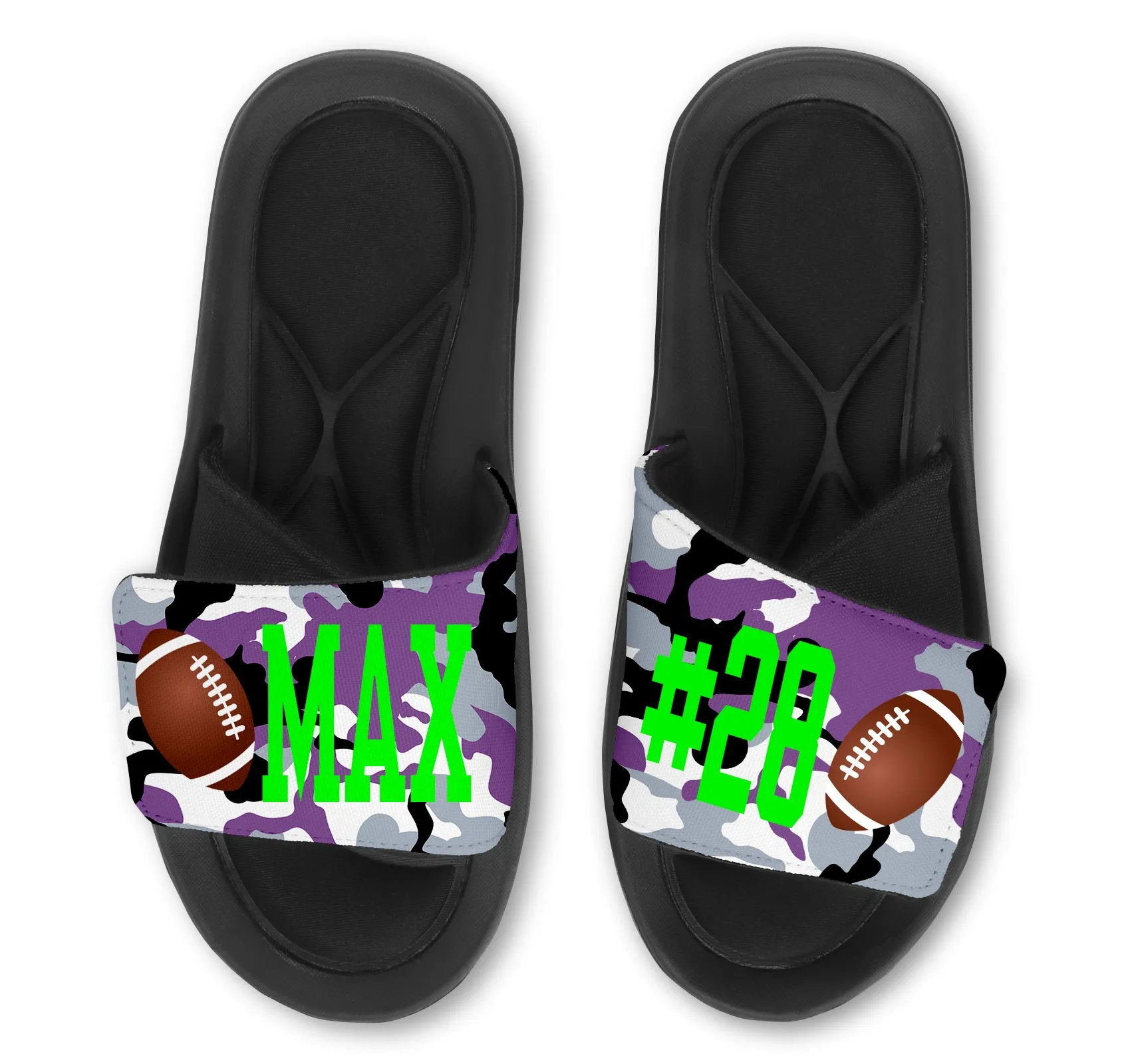 Football Custom Slides / Sandals - Camo