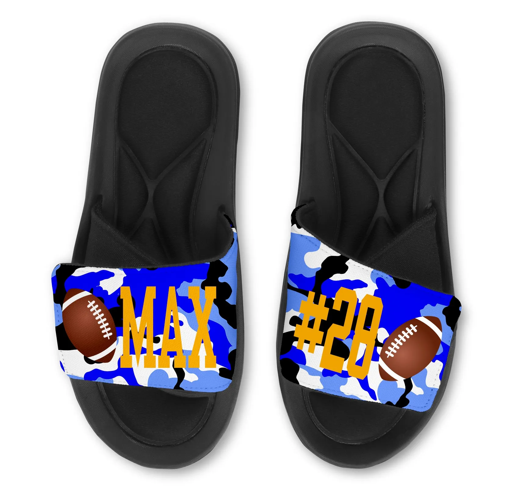 Football Custom Slides / Sandals - Camo