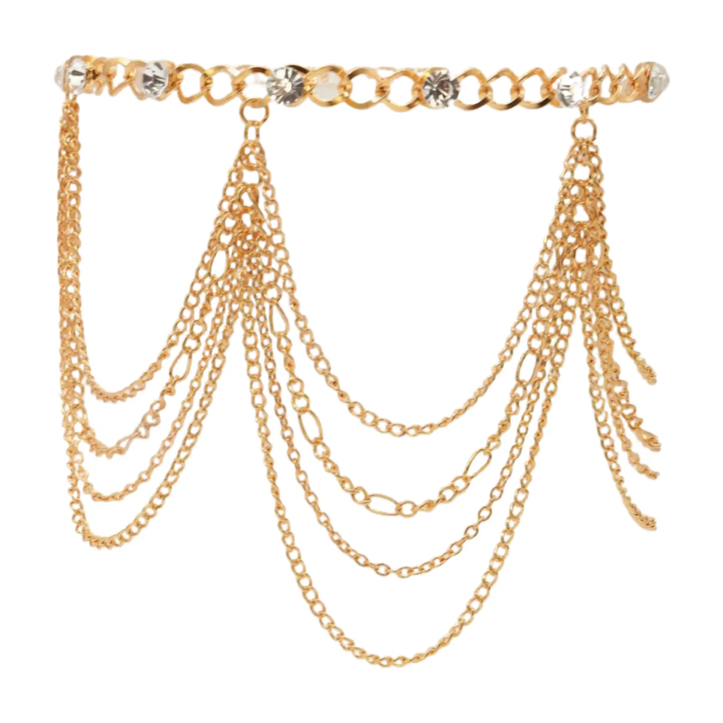 Gold Metal Boot Chain Bracelet Shoe Anklet Bling Wave Charm One Size