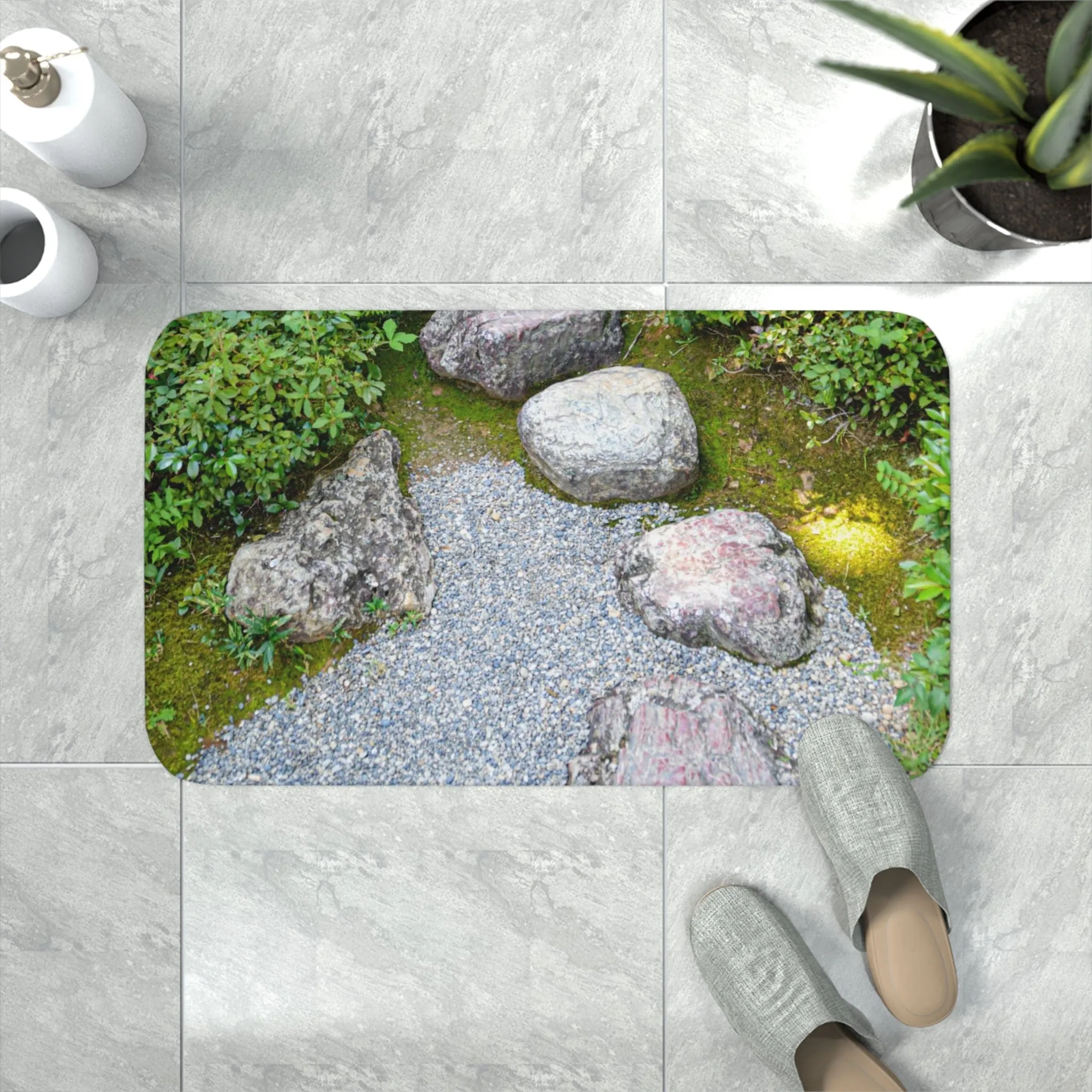 Gravel Path Zen Memory Foam Bath Mat