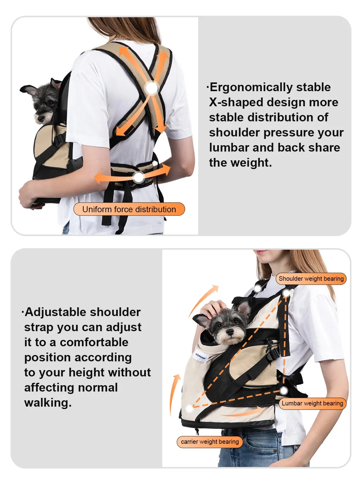 HiDream® | Front Cross Dog and Cat Shoulder Canvas Bag