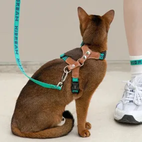 HiDream® | Leather Light Cat Harness and Leash Set