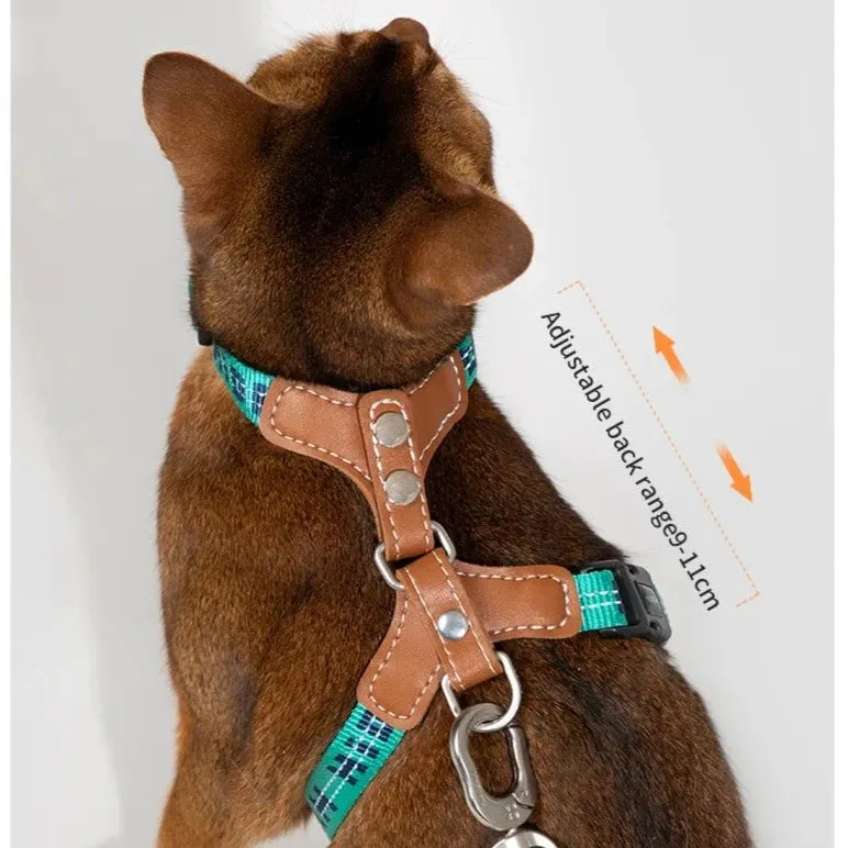 HiDream® | Leather Light Cat Harness and Leash Set