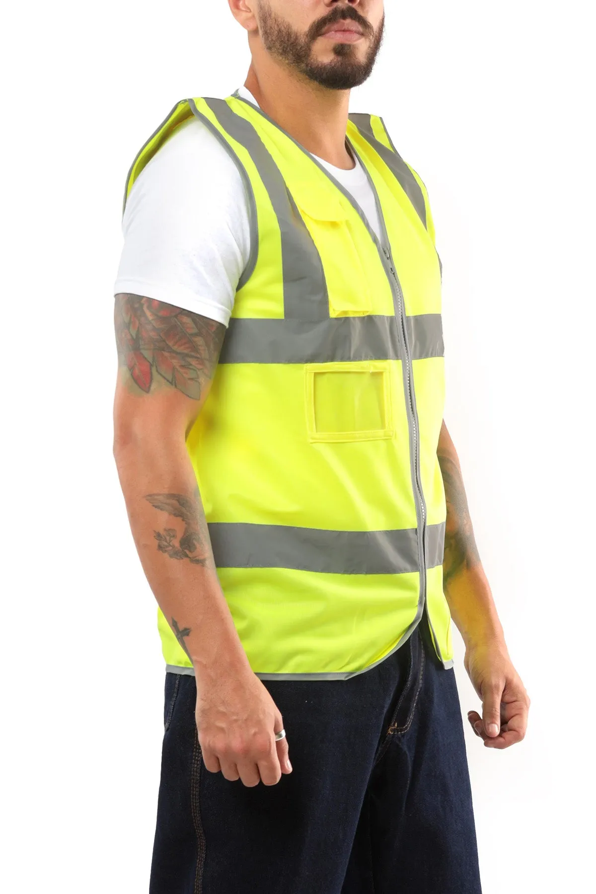 Kolossus Premium Hi-Vis Safety Vest | Frontal Pockets | Cool Dry Mesh Back | ANSI Class 2