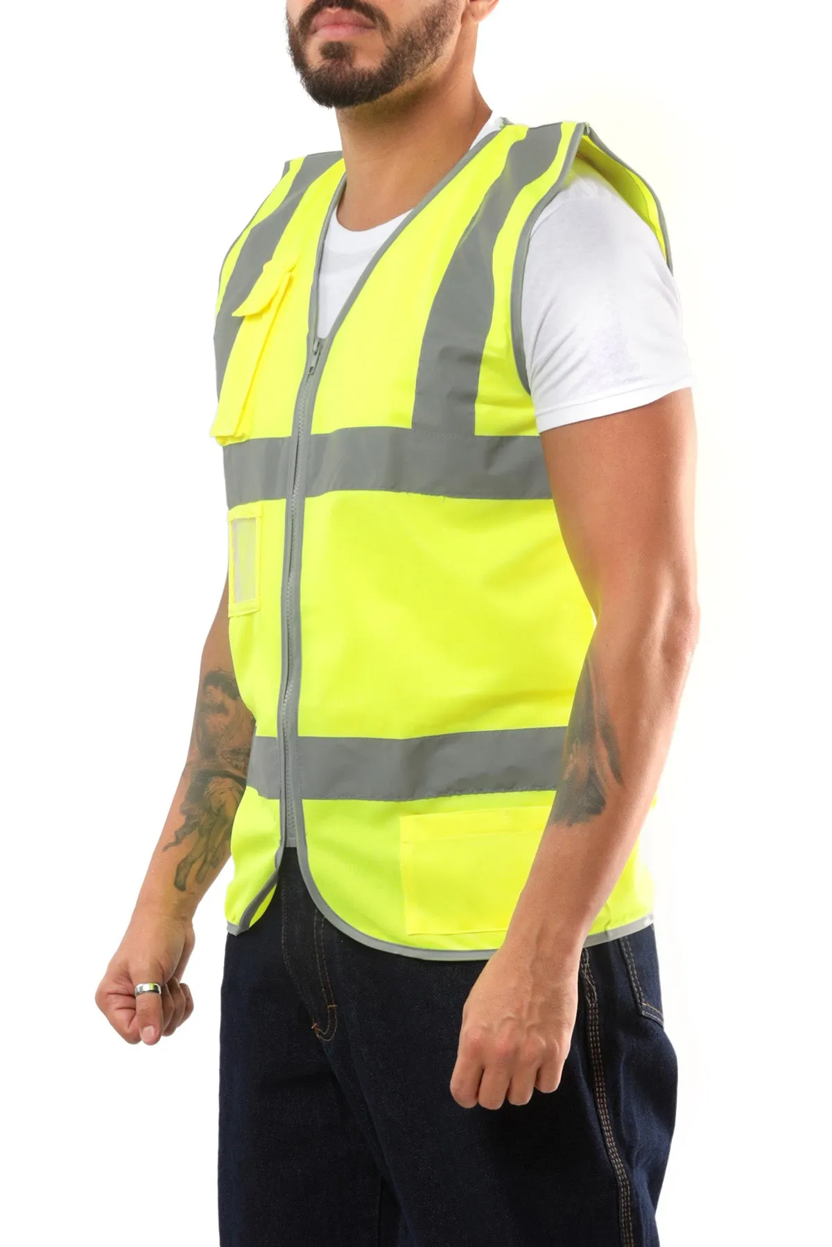 Kolossus Premium Hi-Vis Safety Vest | Frontal Pockets | Cool Dry Mesh Back | ANSI Class 2