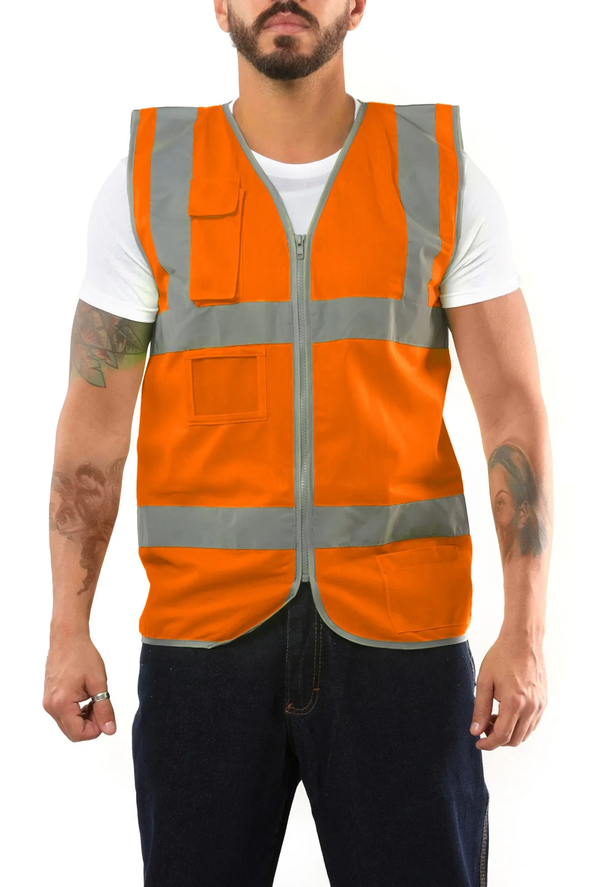 Kolossus Premium Hi-Vis Safety Vest | Frontal Pockets | Cool Dry Mesh Back | ANSI Class 2