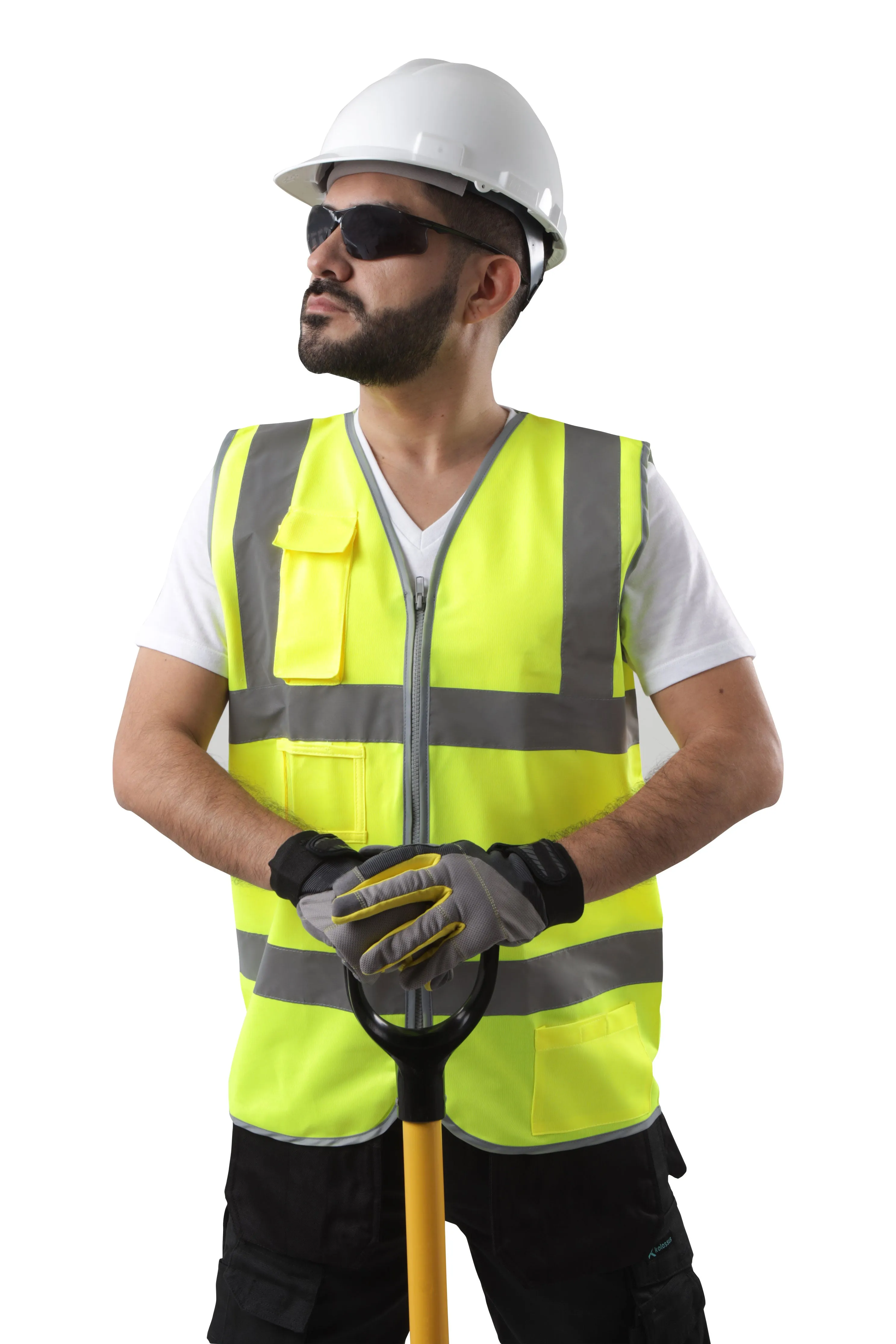 Kolossus Premium Hi-Vis Safety Vest | Frontal Pockets | Cool Dry Mesh Back | ANSI Class 2