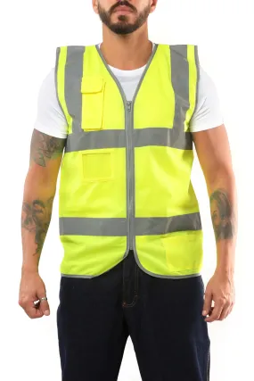 Kolossus Premium Hi-Vis Safety Vest | Frontal Pockets | Cool Dry Mesh Back | ANSI Class 2