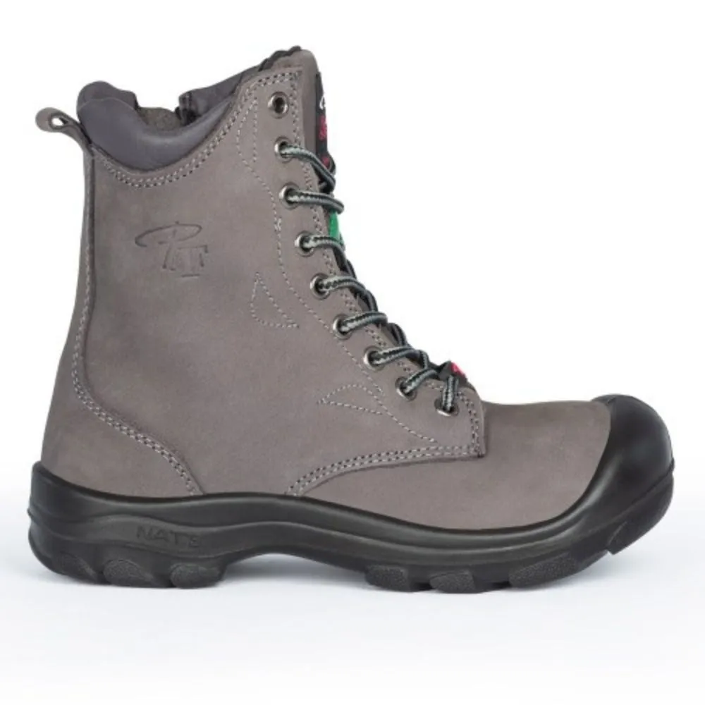 P&F S558 Women's 8" Steel Toe Work Boot With Side Zip - Kaki
