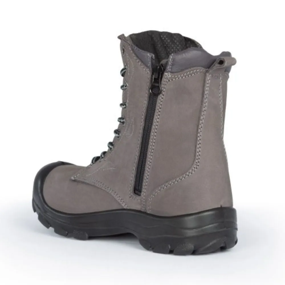 P&F S558 Women's 8" Steel Toe Work Boot With Side Zip - Kaki