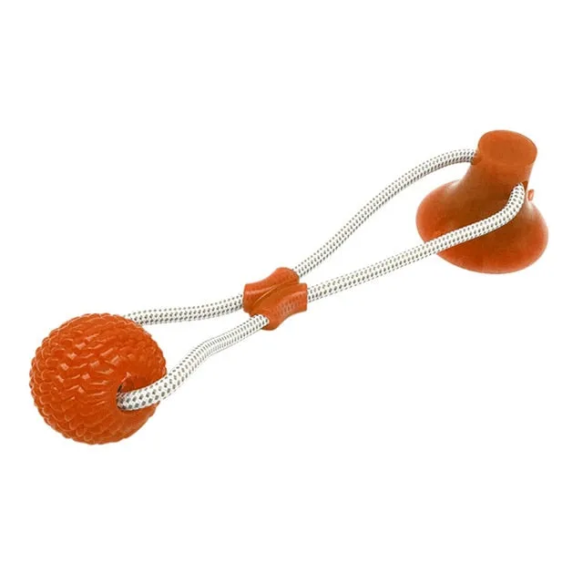 Pet Cats Dogs Interactive Suction Cup, Push Ball Toys, Elastic Ropes, Pet Tooth Cleaning, Chewing, Playing, IQ, Treat, Puppy Toys