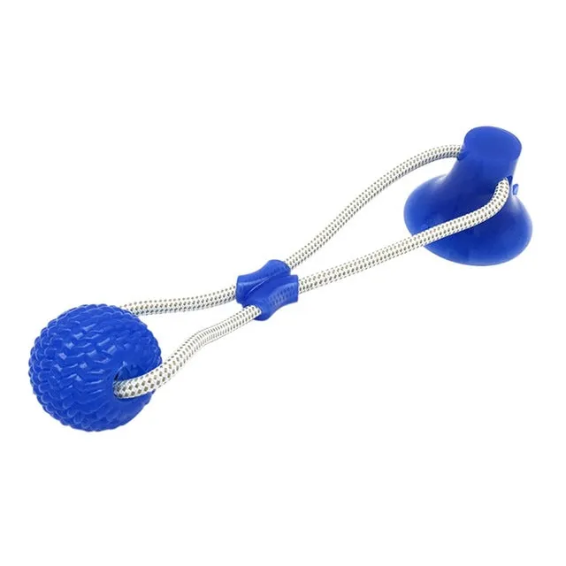 Pet Cats Dogs Interactive Suction Cup, Push Ball Toys, Elastic Ropes, Pet Tooth Cleaning, Chewing, Playing, IQ, Treat, Puppy Toys