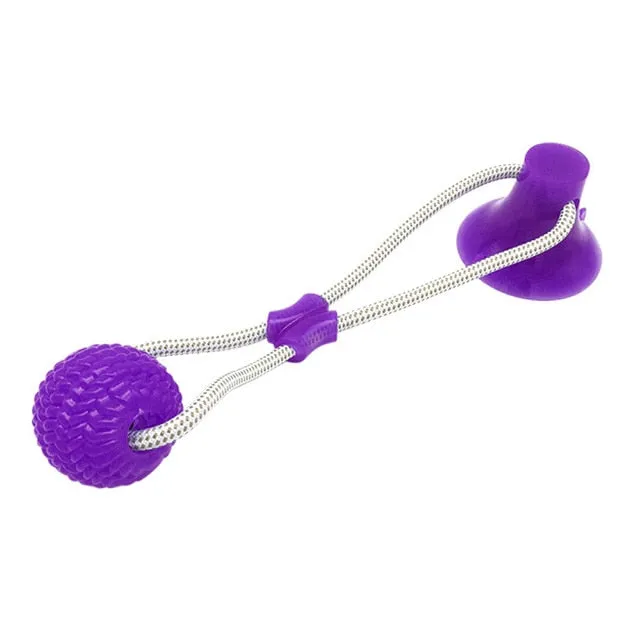 Pet Cats Dogs Interactive Suction Cup, Push Ball Toys, Elastic Ropes, Pet Tooth Cleaning, Chewing, Playing, IQ, Treat, Puppy Toys