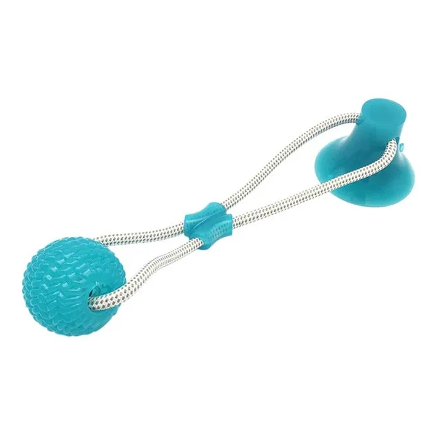 Pet Cats Dogs Interactive Suction Cup, Push Ball Toys, Elastic Ropes, Pet Tooth Cleaning, Chewing, Playing, IQ, Treat, Puppy Toys