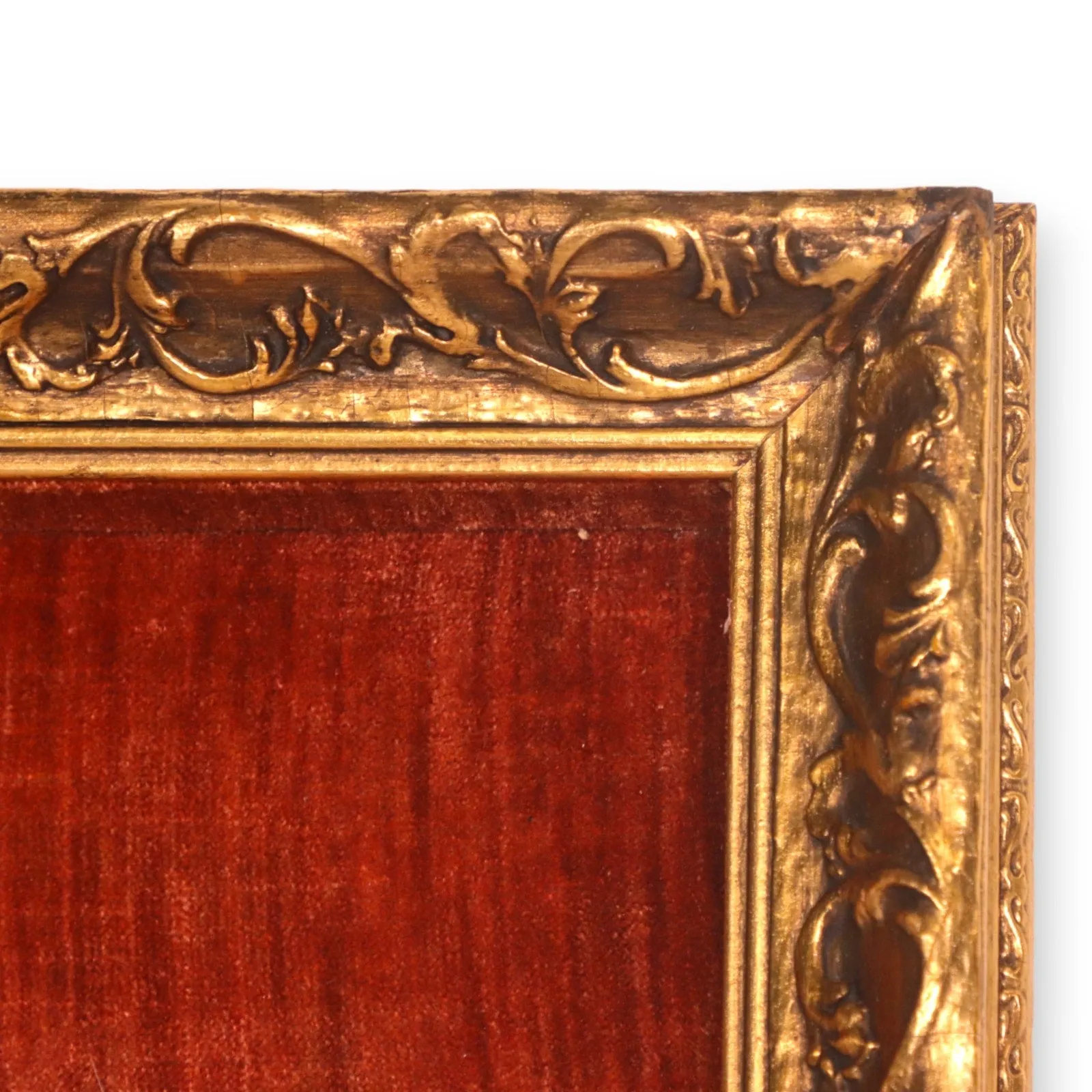 Roman Lovers 3D Relief Bisque on Velvet Gilt Framed Italy 20x16 Vintage 1970's
