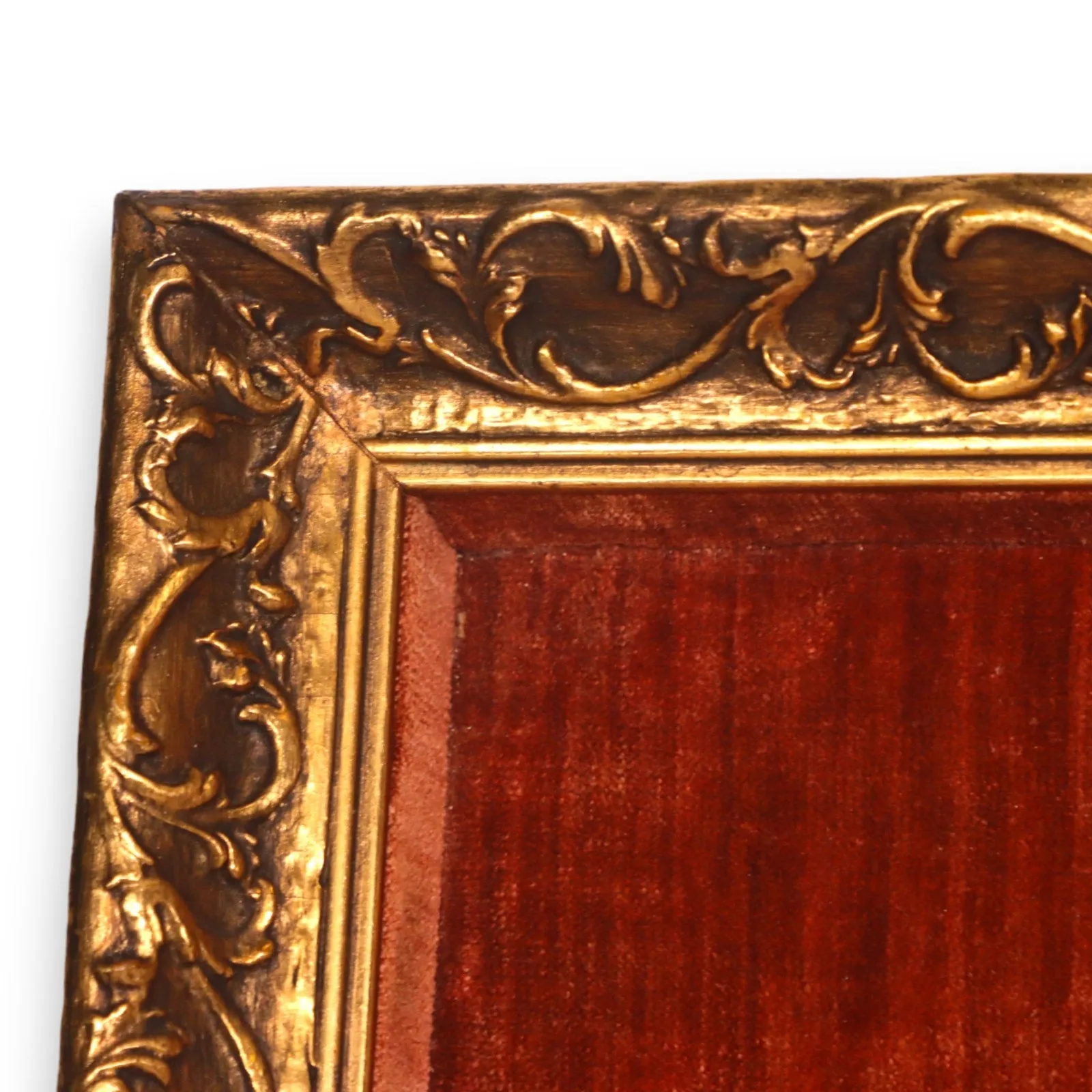 Roman Lovers 3D Relief Bisque on Velvet Gilt Framed Italy 20x16 Vintage 1970's