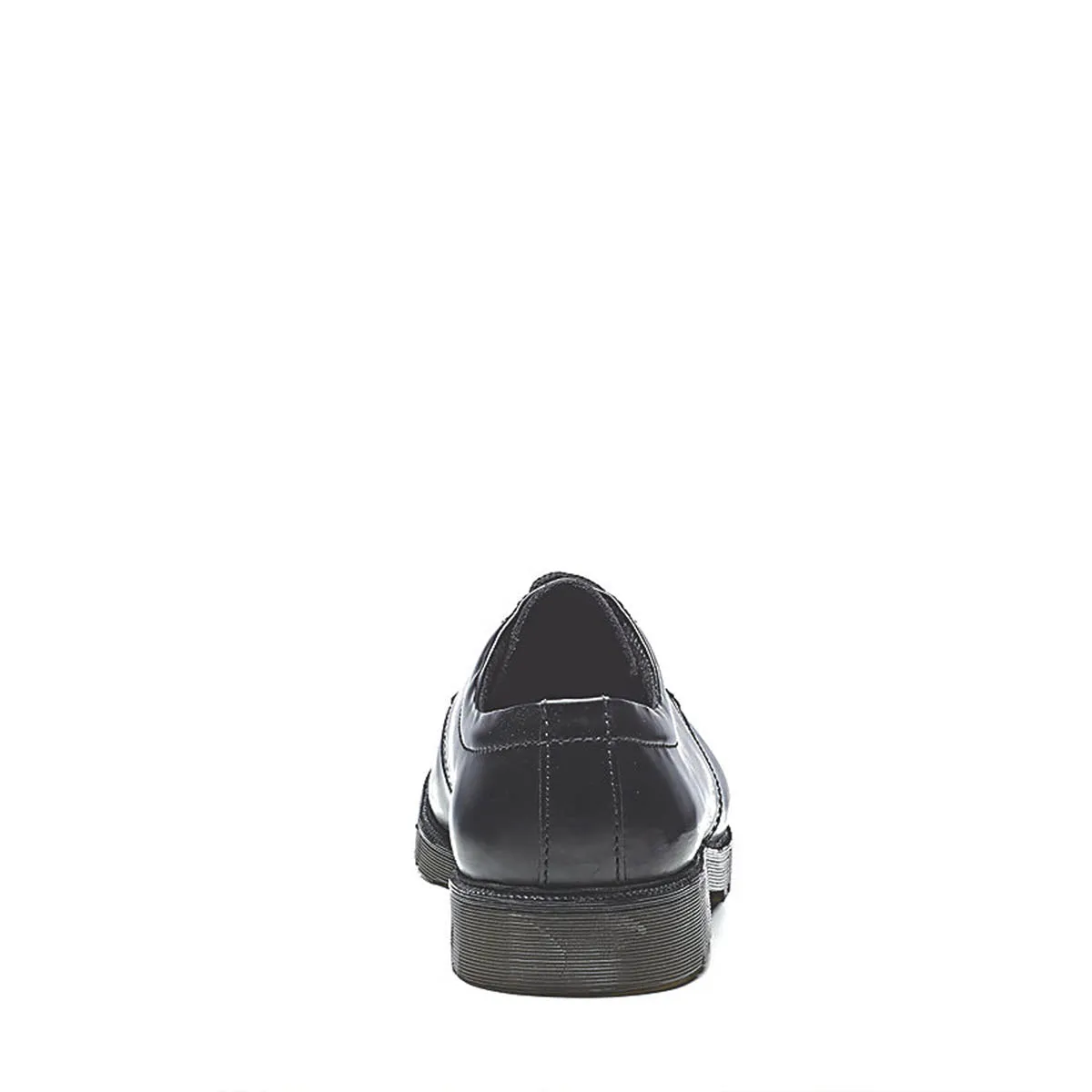 Safety Shoes Mens Wide Fit Black Leather Lightweight Flat Heel Steel Toe Size 5