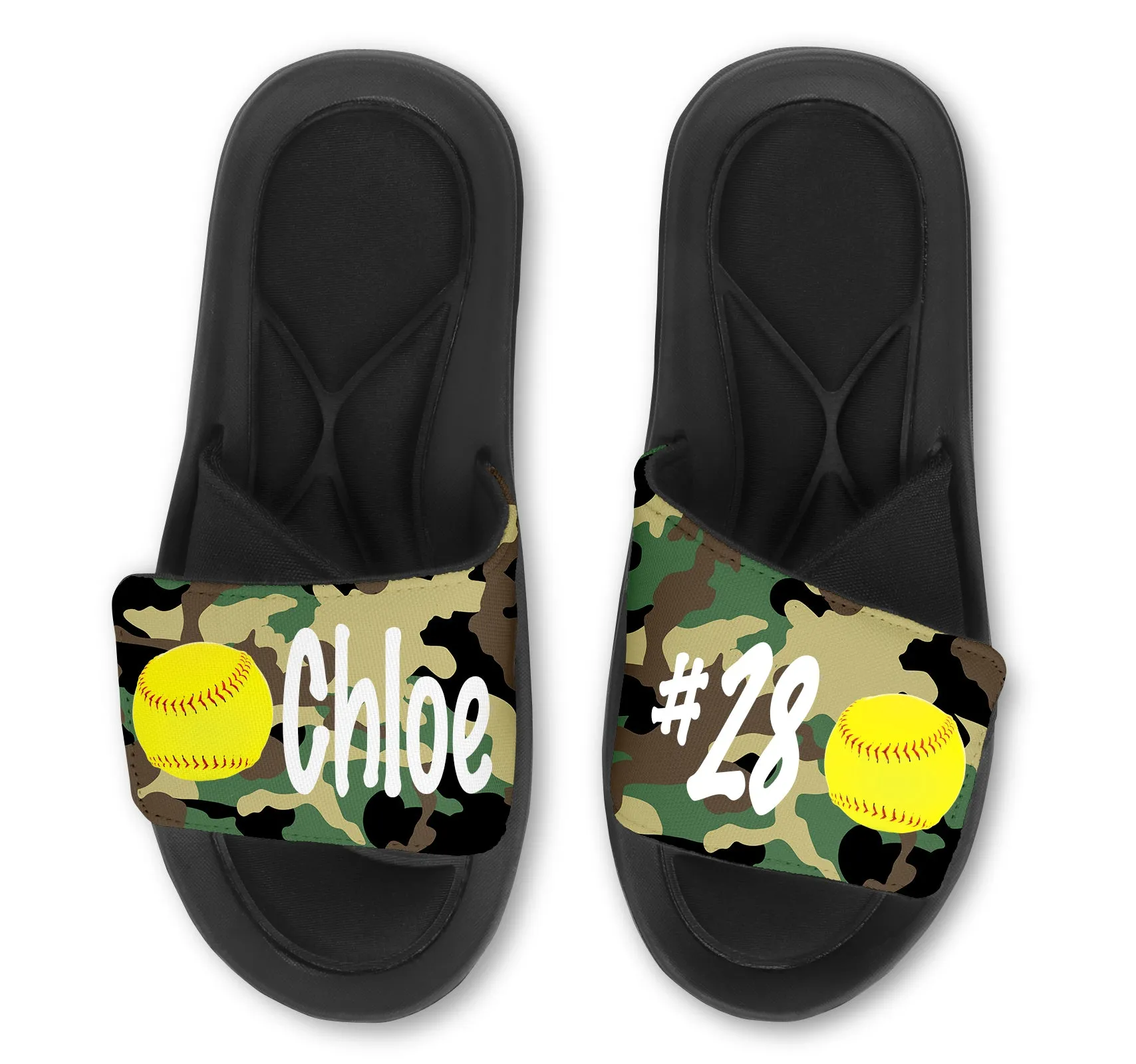 Softball Custom Slides / Sandals - Camo