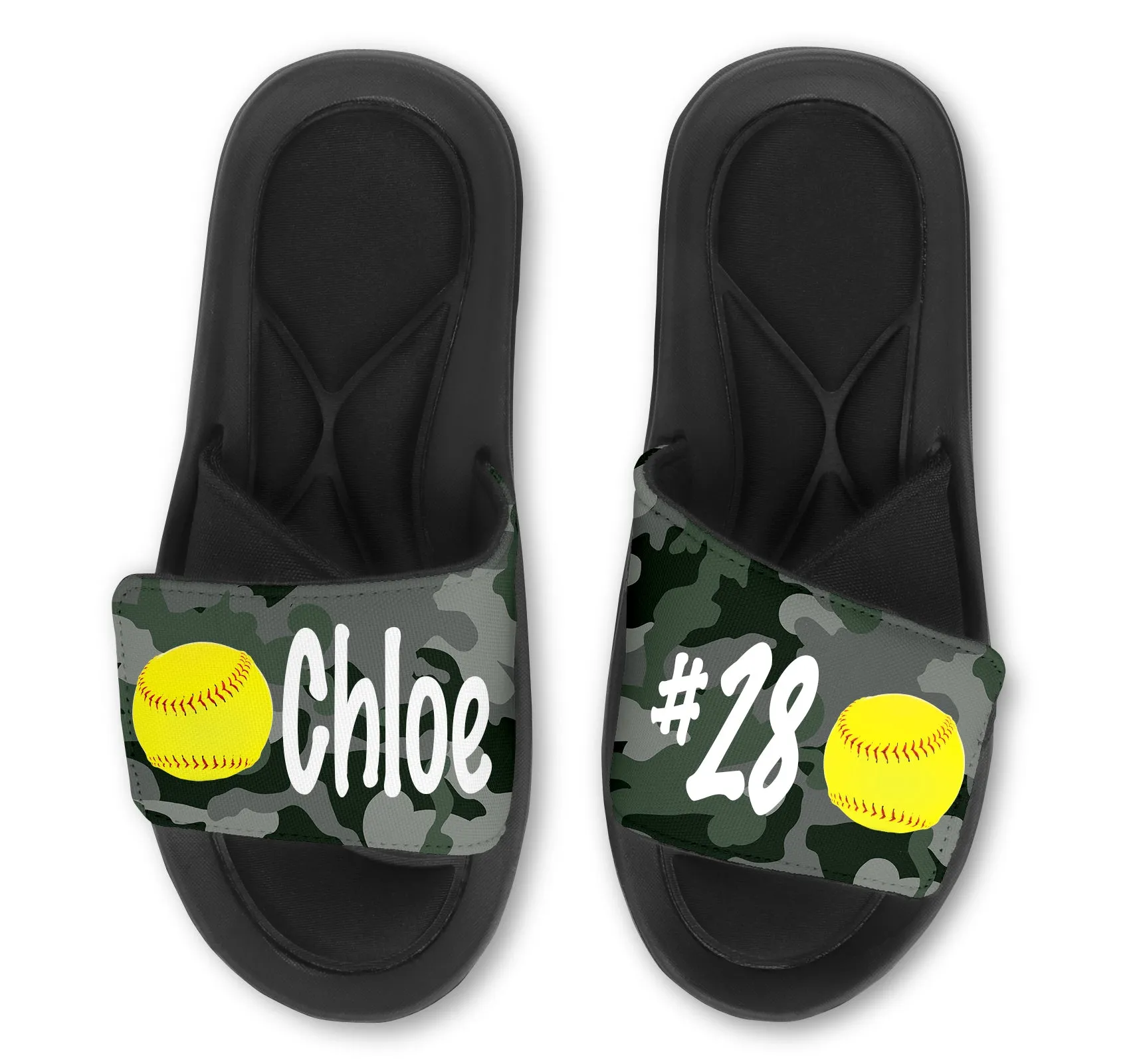 Softball Custom Slides / Sandals - Camo