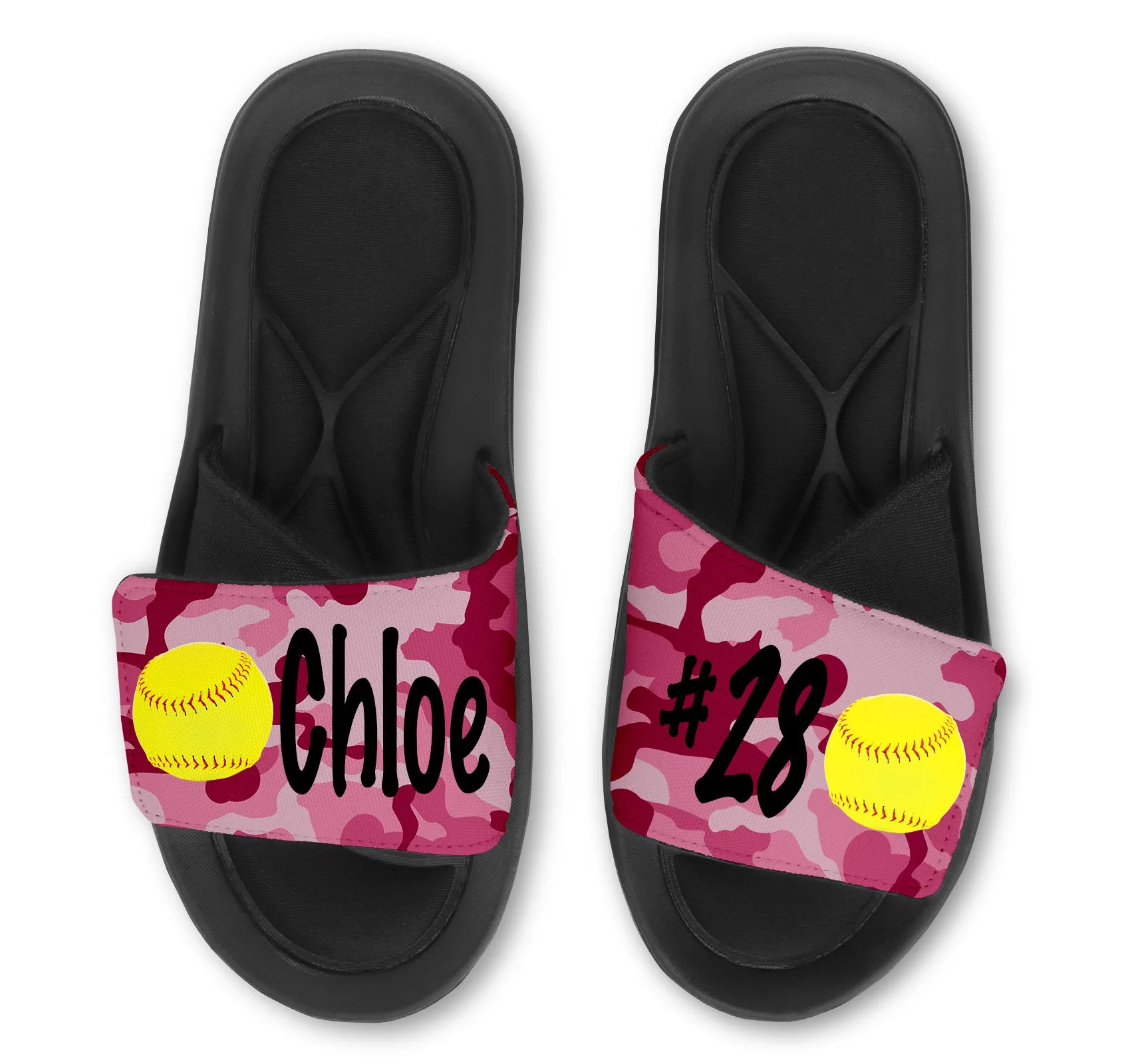 Softball Custom Slides / Sandals - Camo