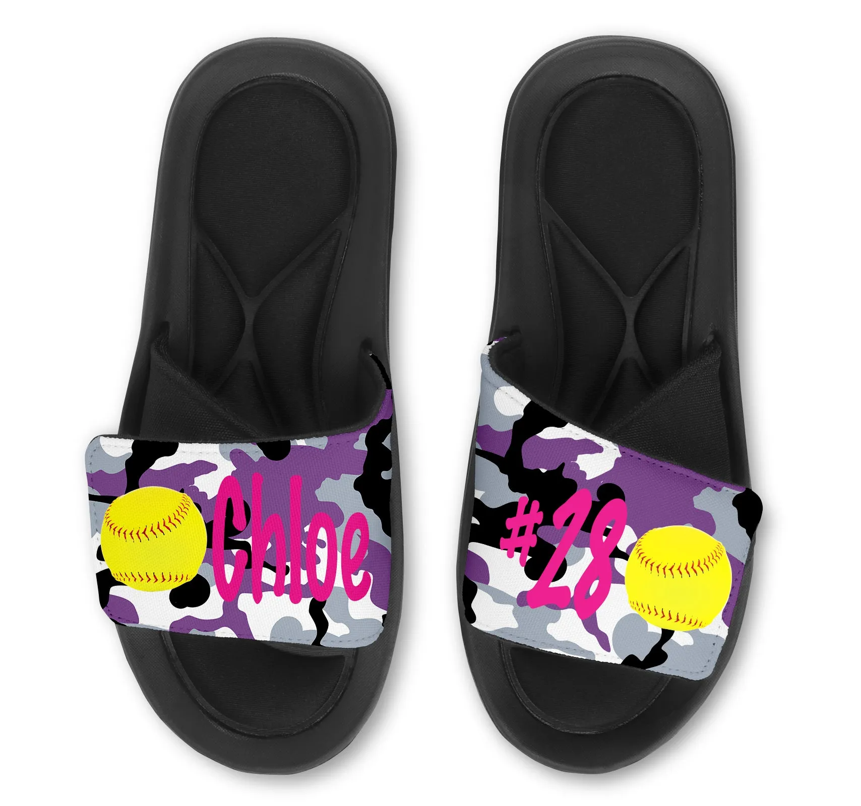Softball Custom Slides / Sandals - Camo