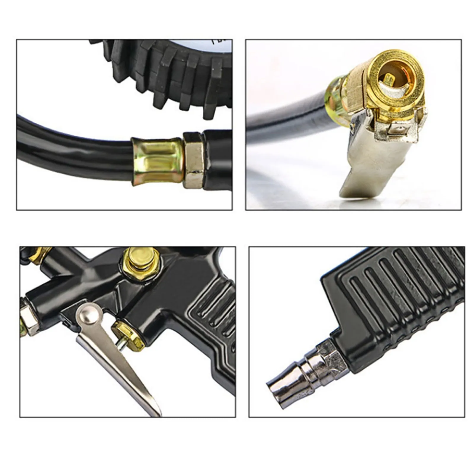 Tire Inflator Pointer Tire Pressure Gauge 220bar Self Locking