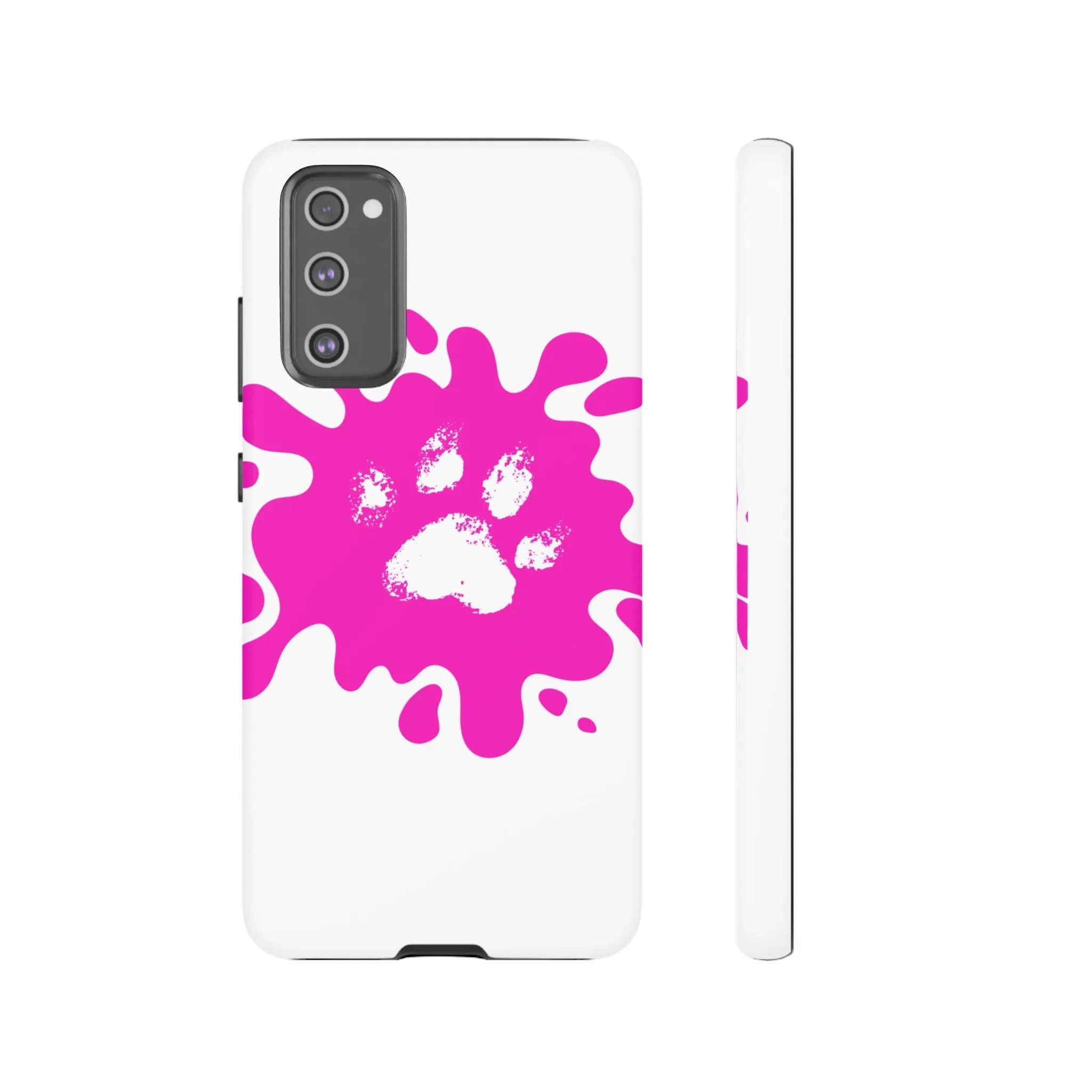 Tough Cases - Pink Paw Print Phone Case for Pet Lovers