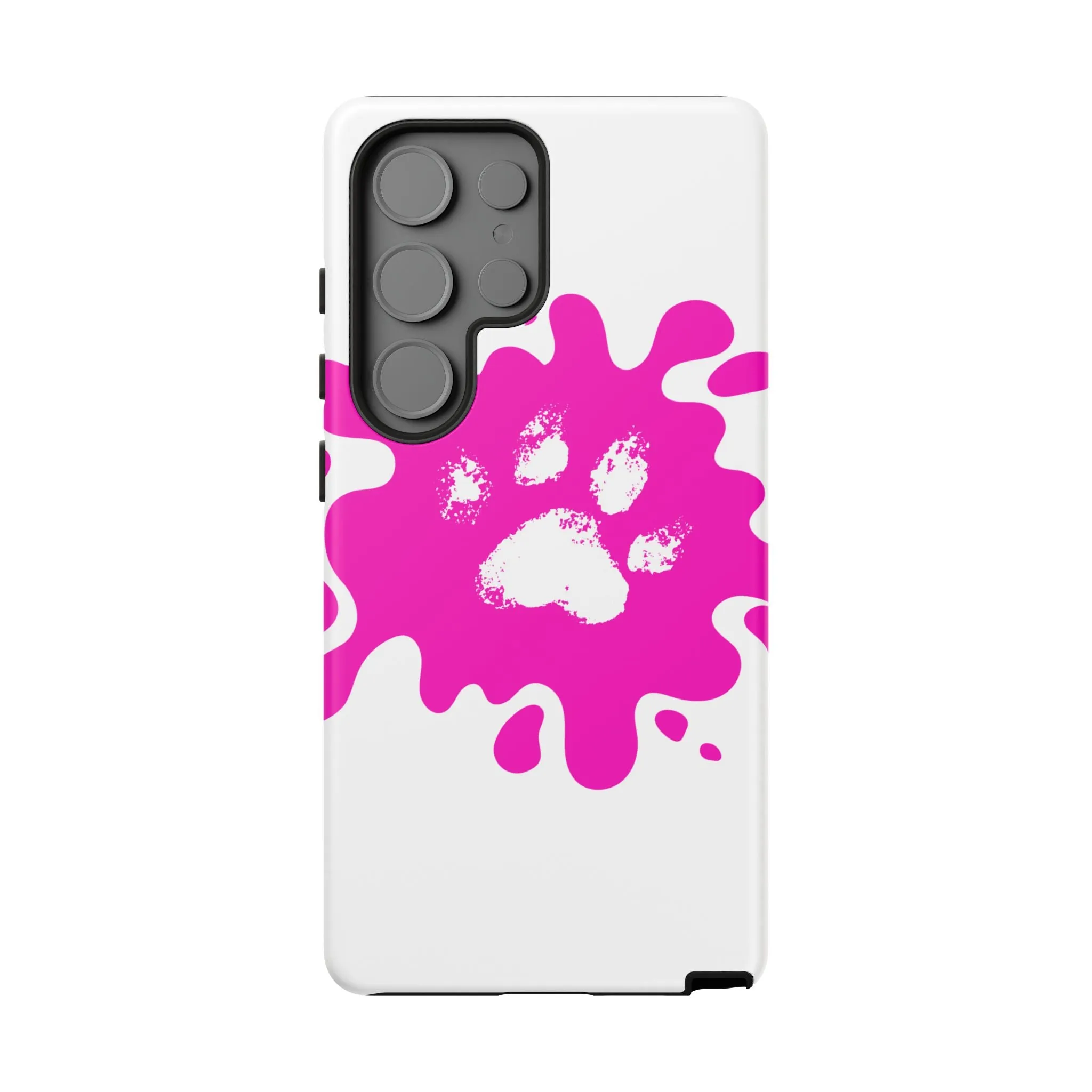 Tough Cases - Pink Paw Print Phone Case for Pet Lovers