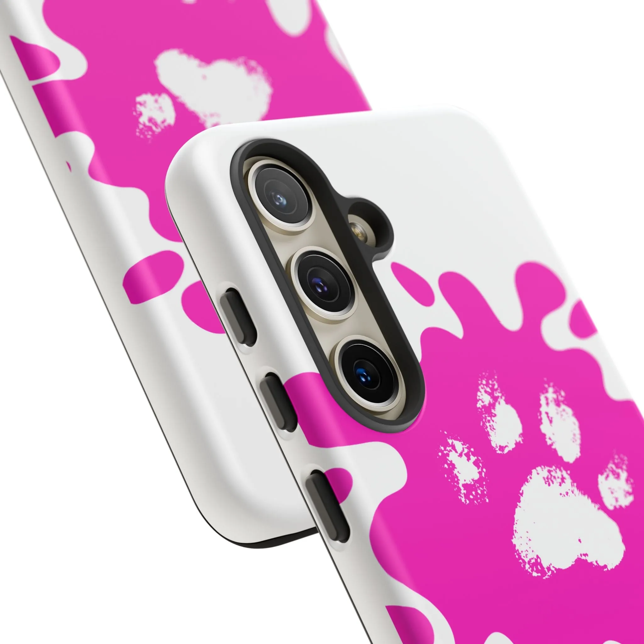 Tough Cases - Pink Paw Print Phone Case for Pet Lovers