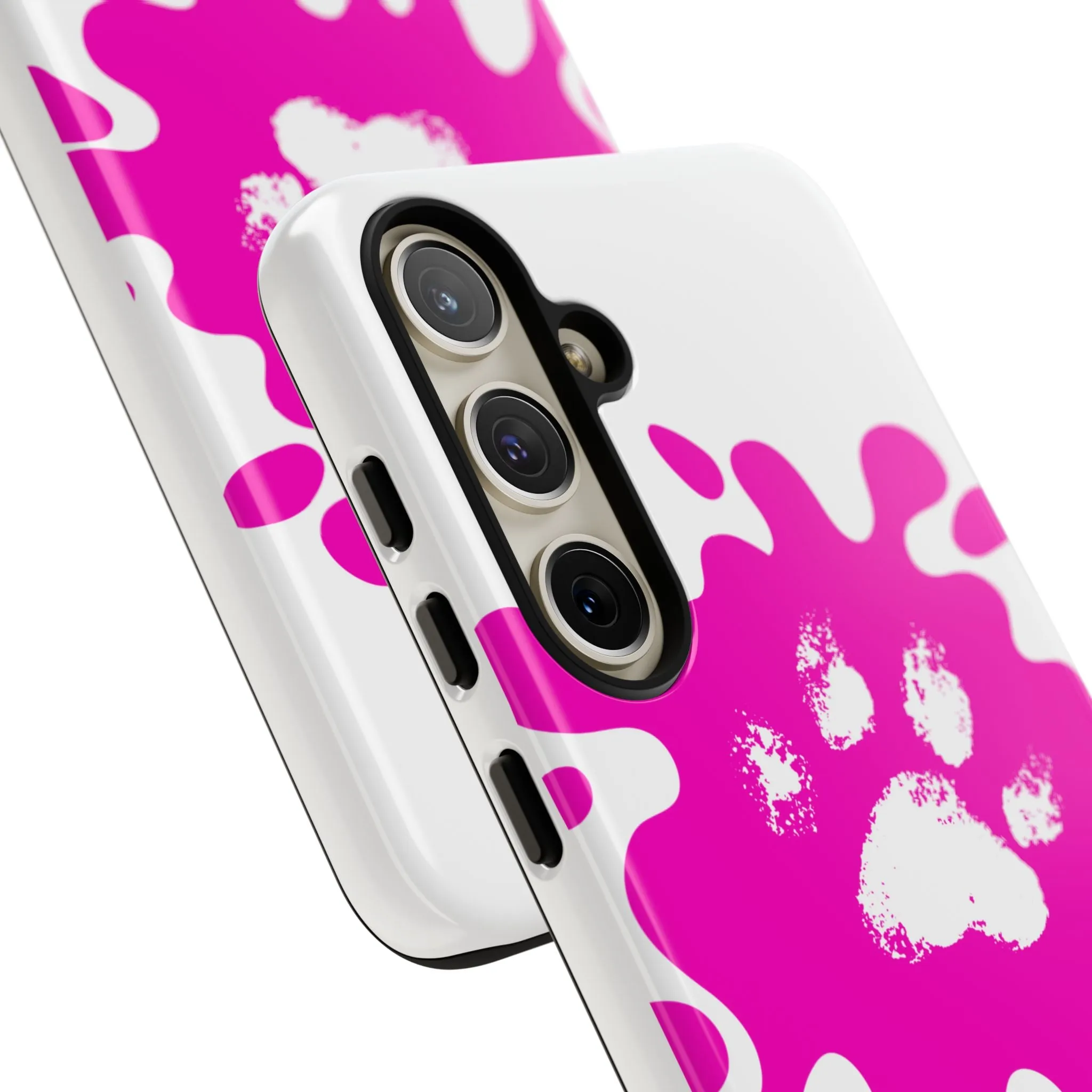 Tough Cases - Pink Paw Print Phone Case for Pet Lovers