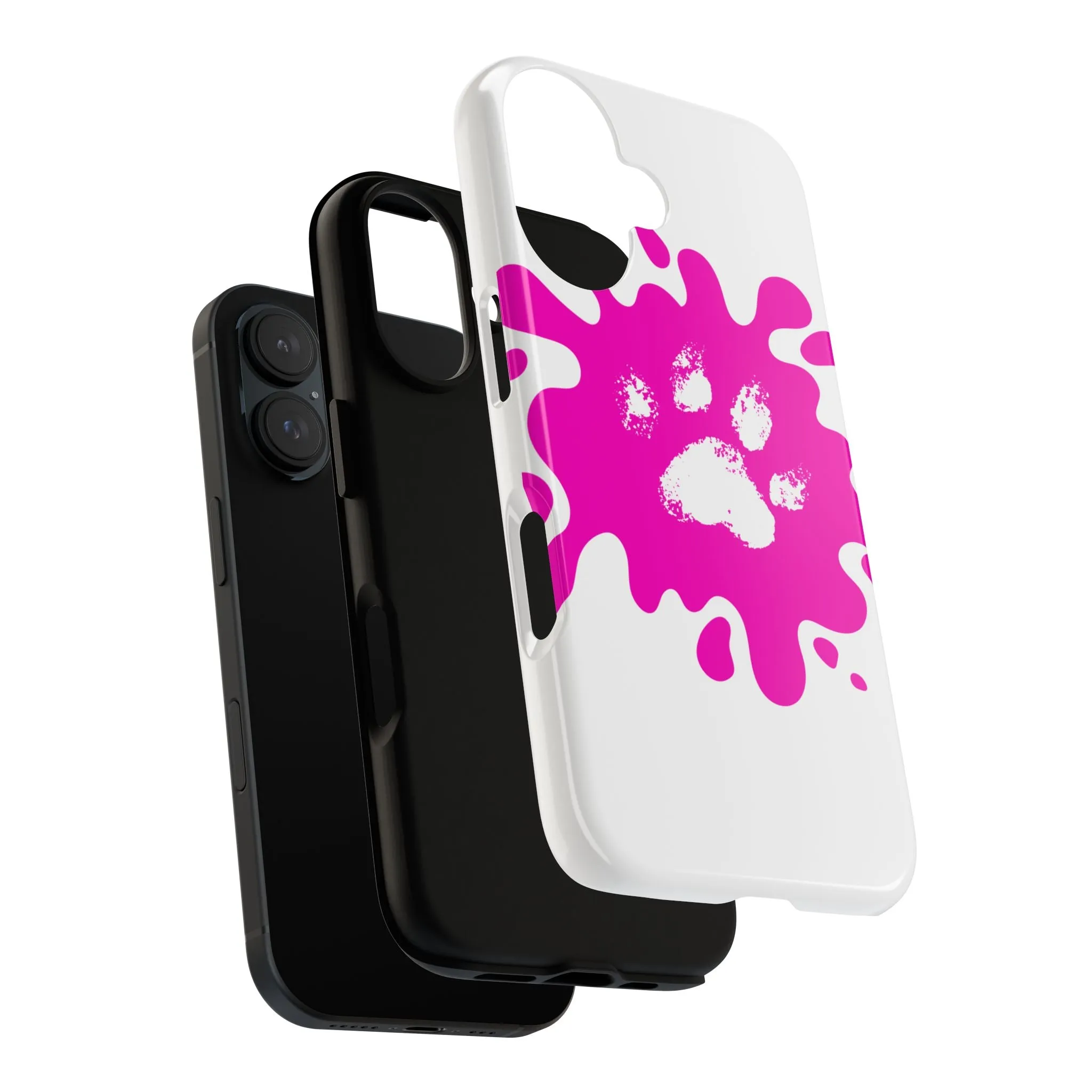 Tough Cases - Pink Paw Print Phone Case for Pet Lovers