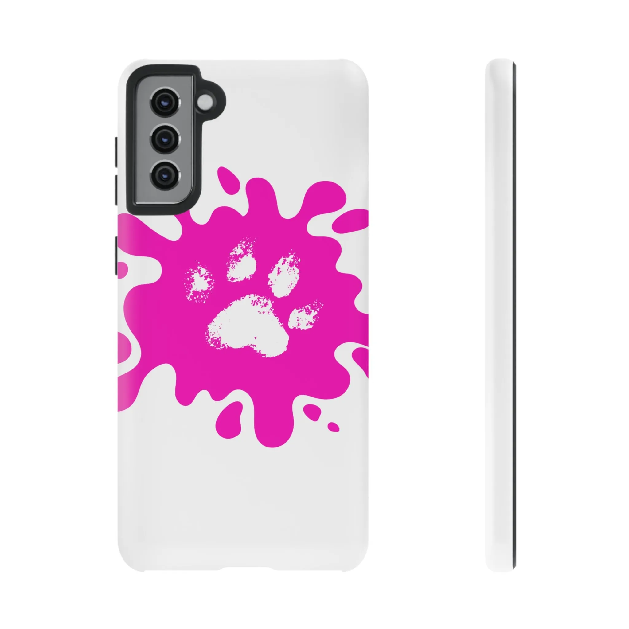 Tough Cases - Pink Paw Print Phone Case for Pet Lovers