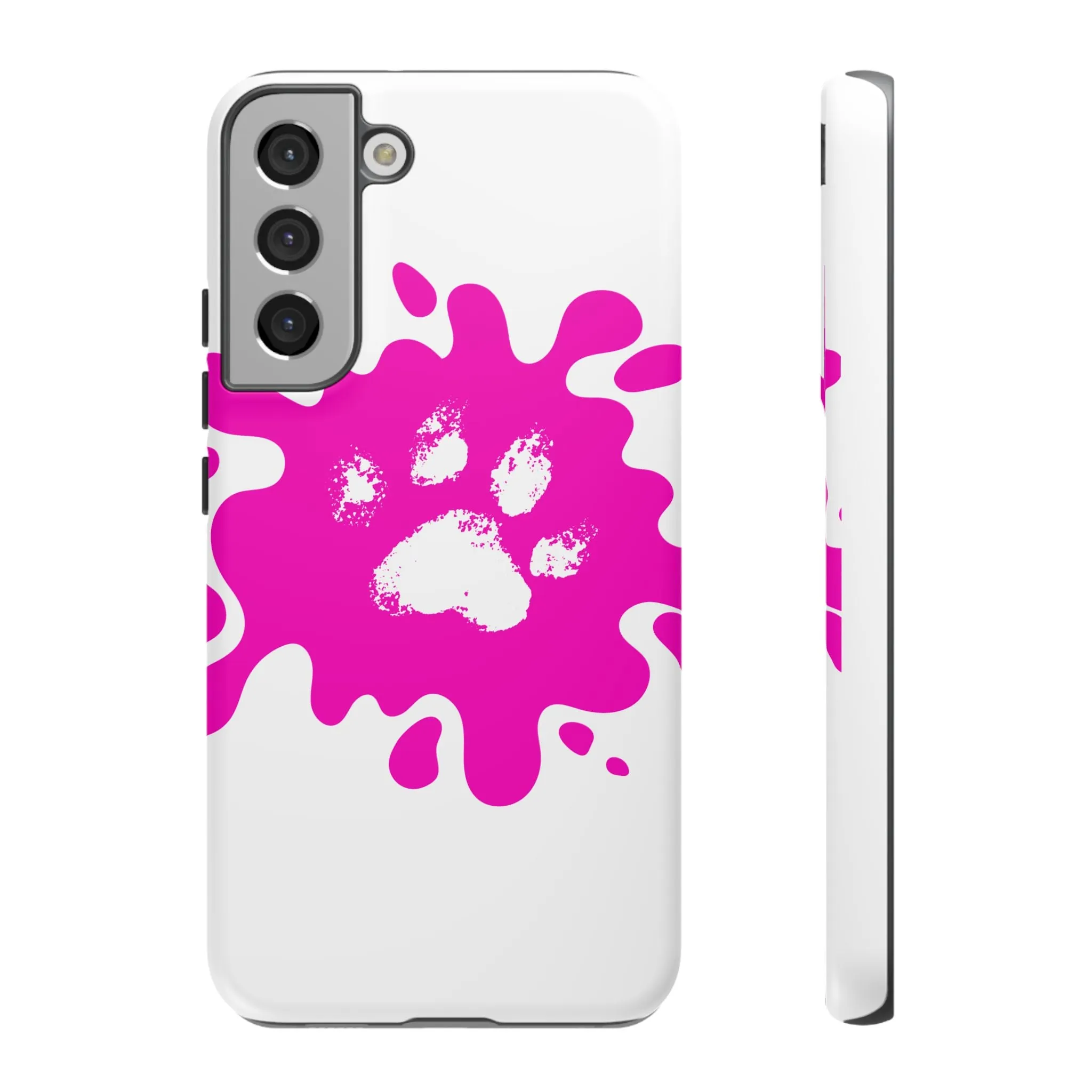 Tough Cases - Pink Paw Print Phone Case for Pet Lovers