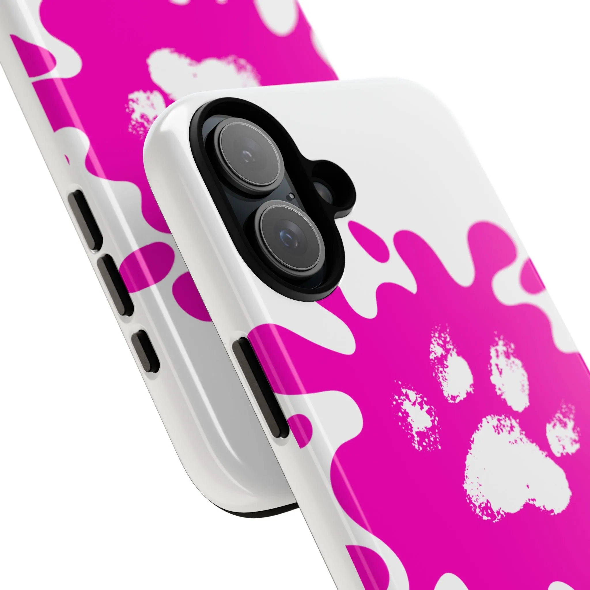 Tough Cases - Pink Paw Print Phone Case for Pet Lovers