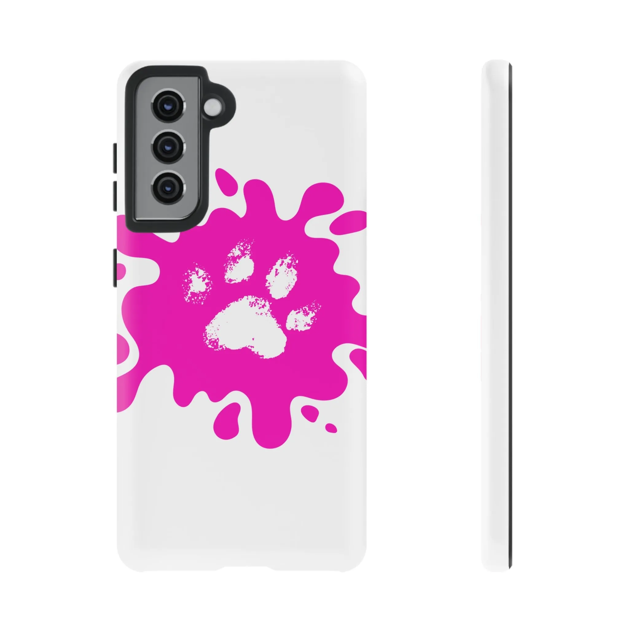 Tough Cases - Pink Paw Print Phone Case for Pet Lovers