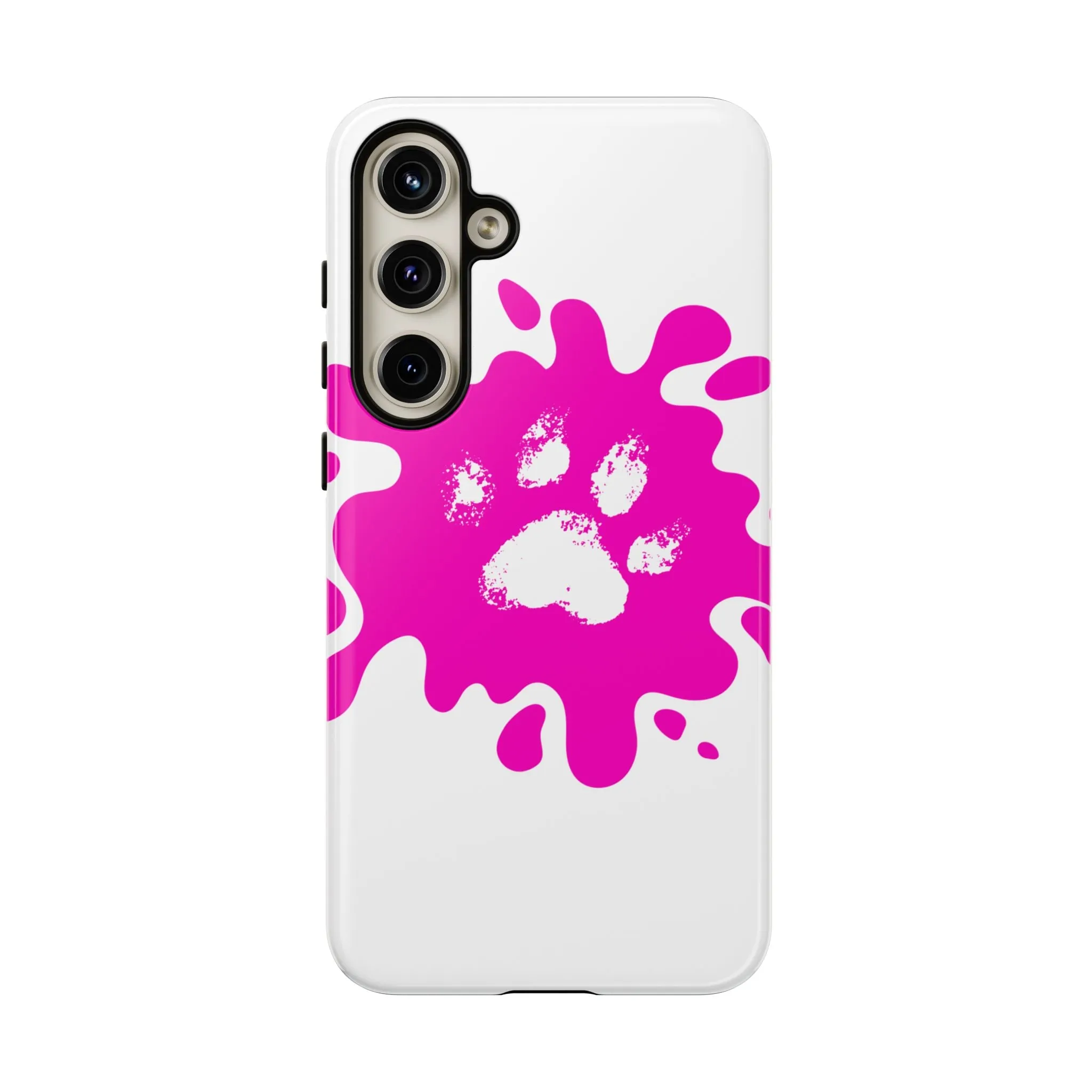 Tough Cases - Pink Paw Print Phone Case for Pet Lovers