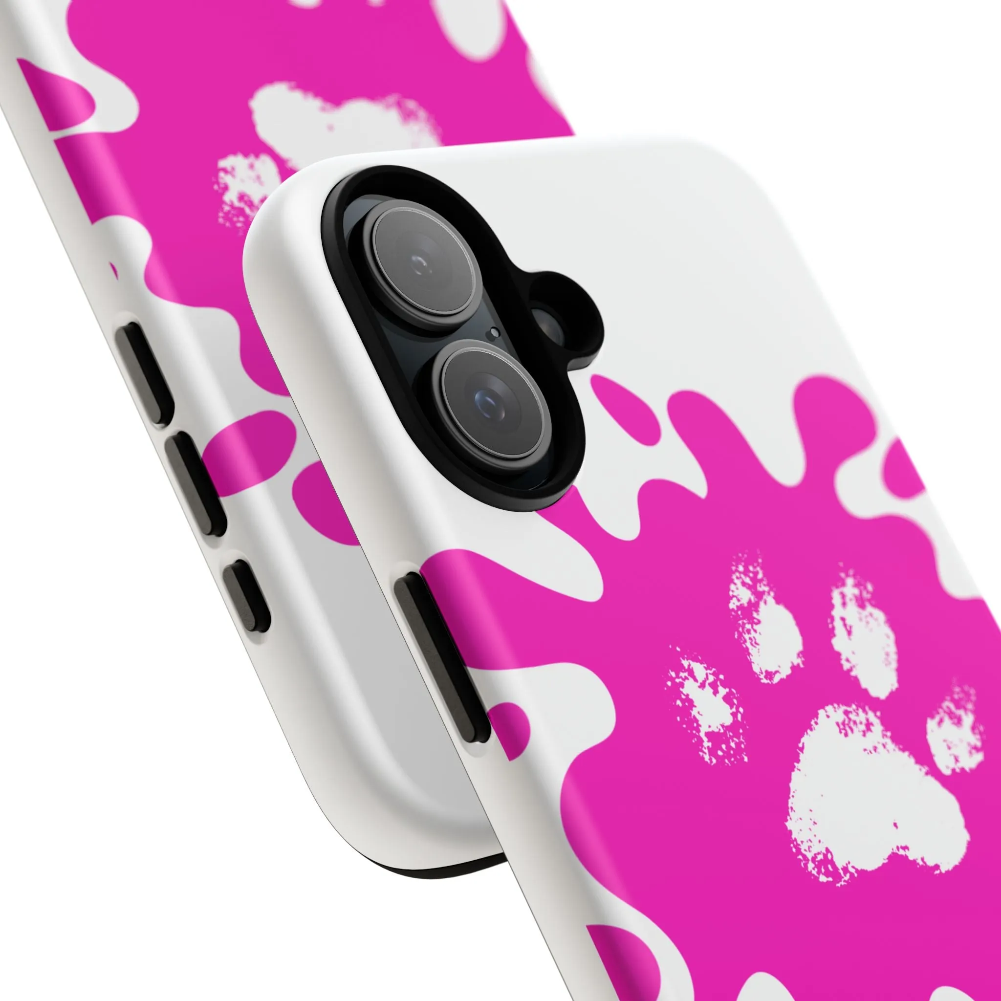 Tough Cases - Pink Paw Print Phone Case for Pet Lovers