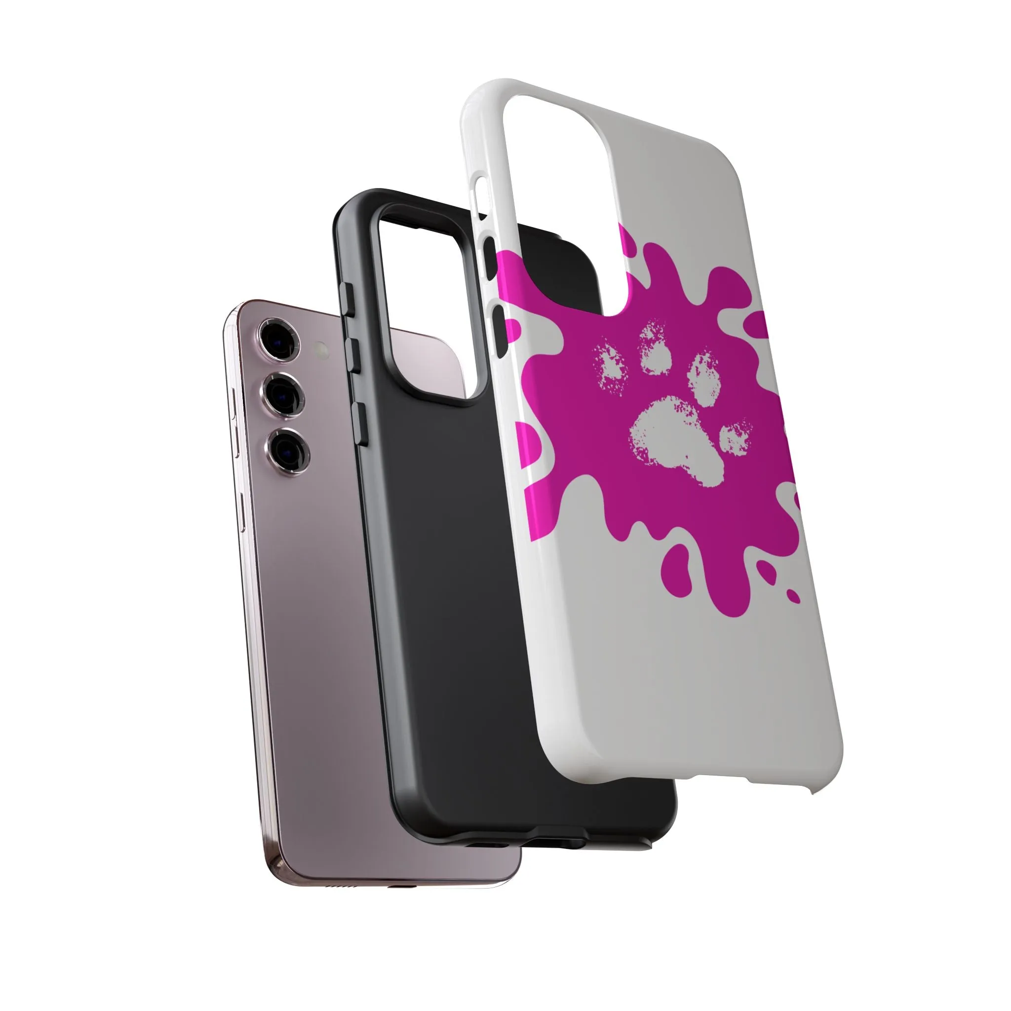 Tough Cases - Pink Paw Print Phone Case for Pet Lovers