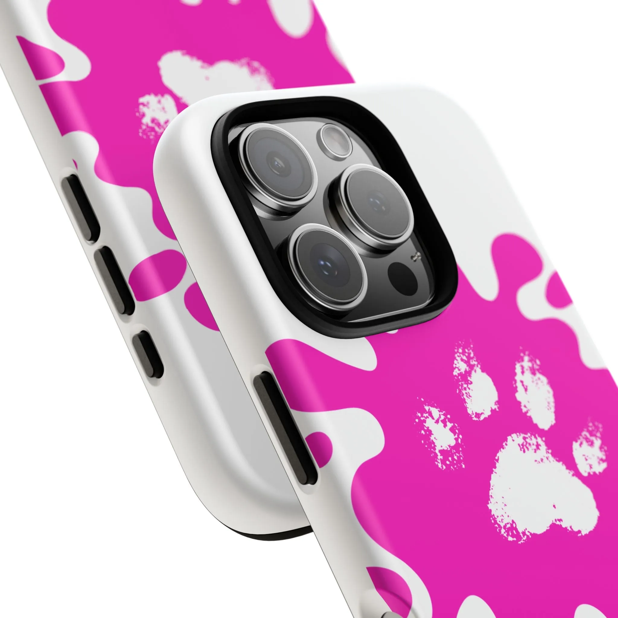 Tough Cases - Pink Paw Print Phone Case for Pet Lovers