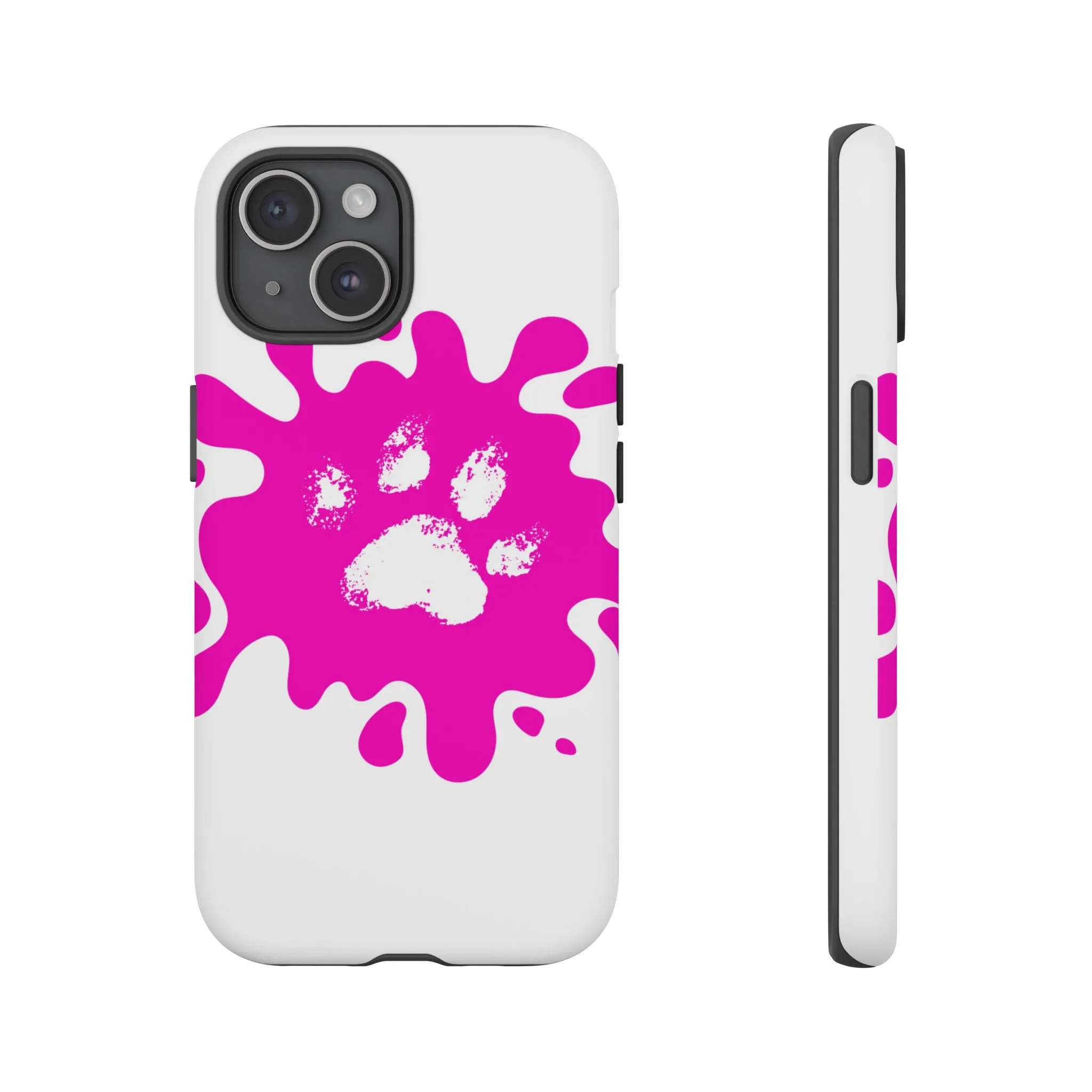Tough Cases - Pink Paw Print Phone Case for Pet Lovers